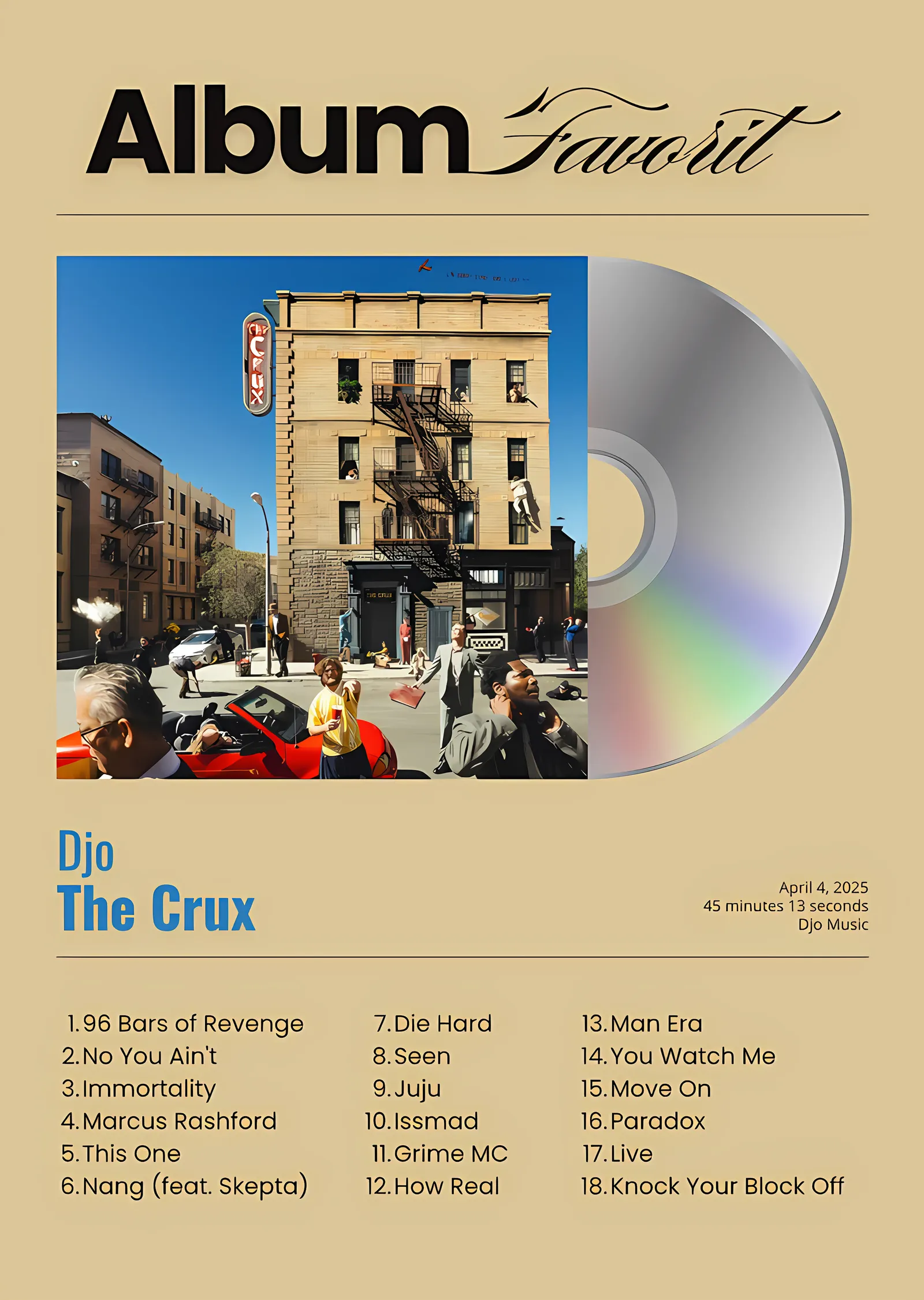 Djo: The Crux metal tablo
