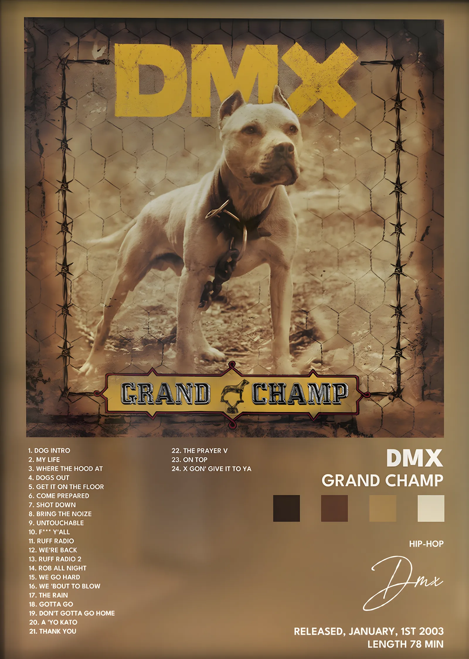 DMX: Grand Champ metal tablo