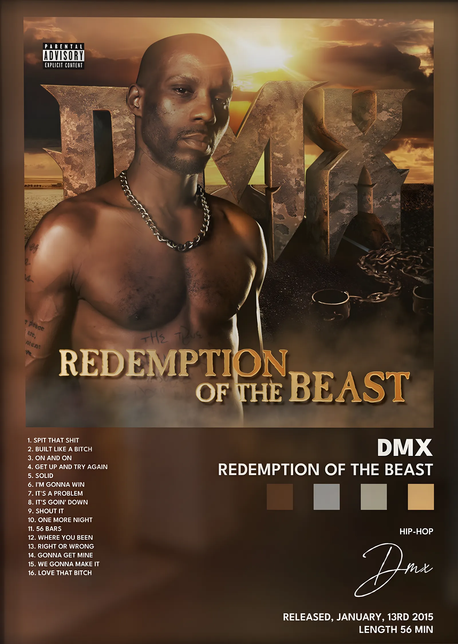DMX: Redemption of the Beast metal tablo