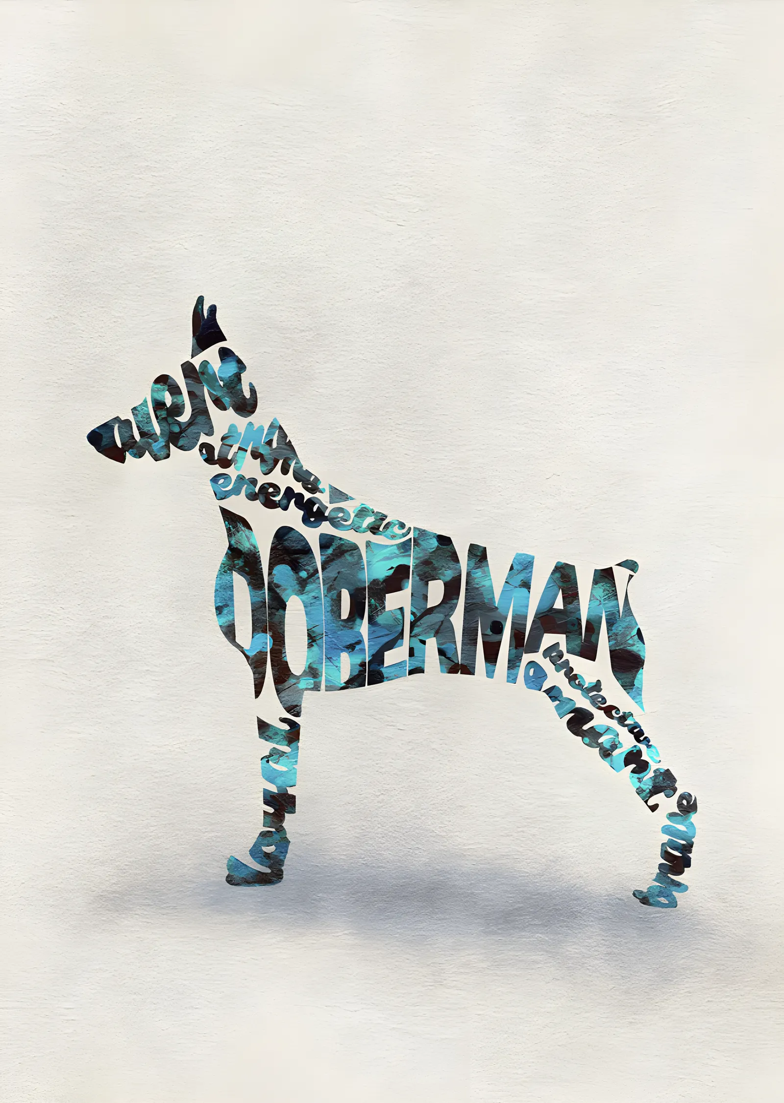 Doberman Pinscher - Tipografi metal tablo