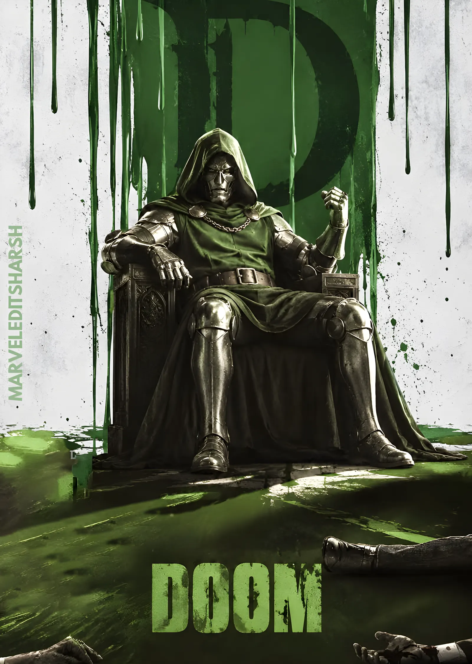 Doctor Doom - Yeşil Taht metal tablo
