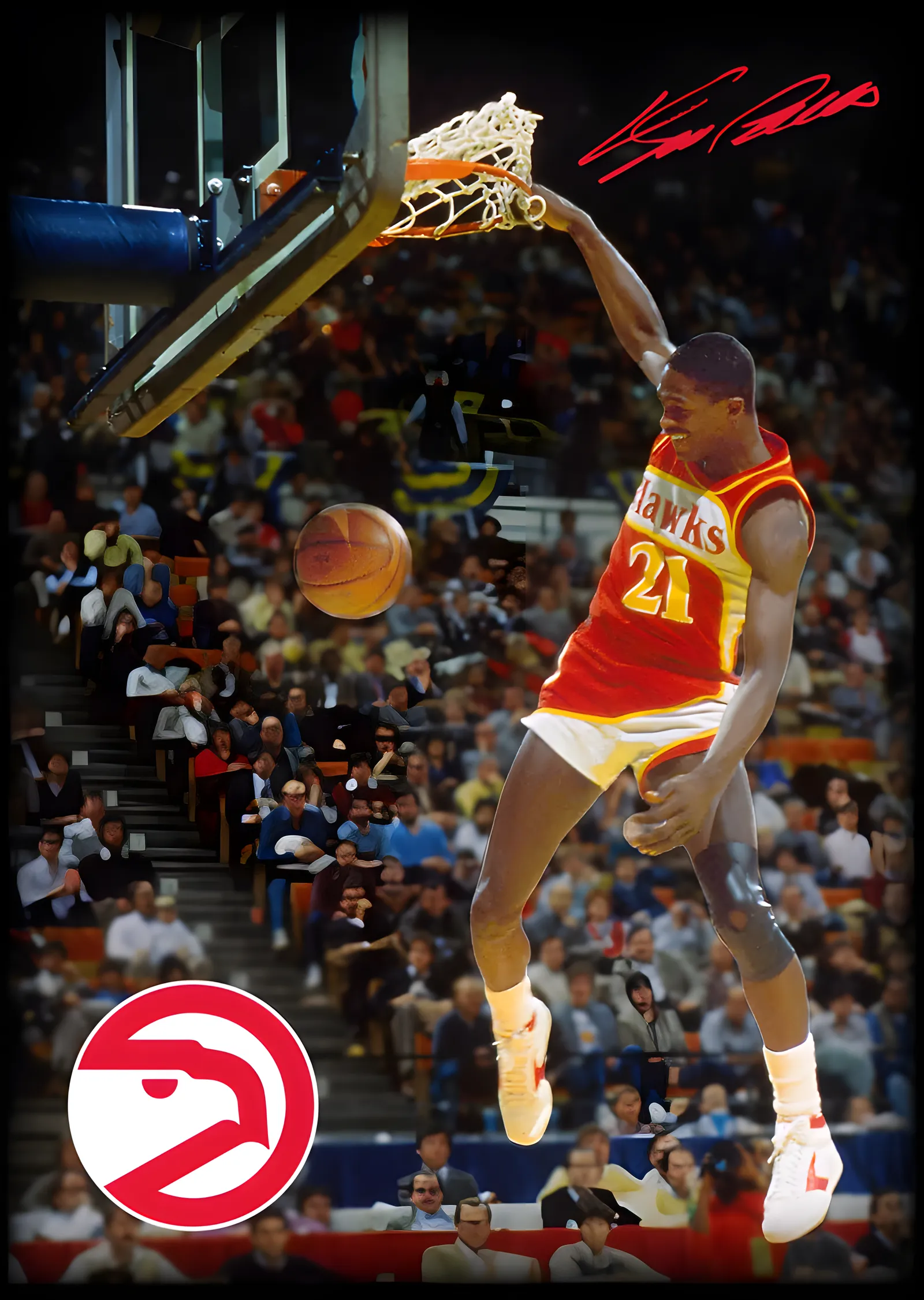 Dominique Wilkins - Atlanta Hawks metal tablo