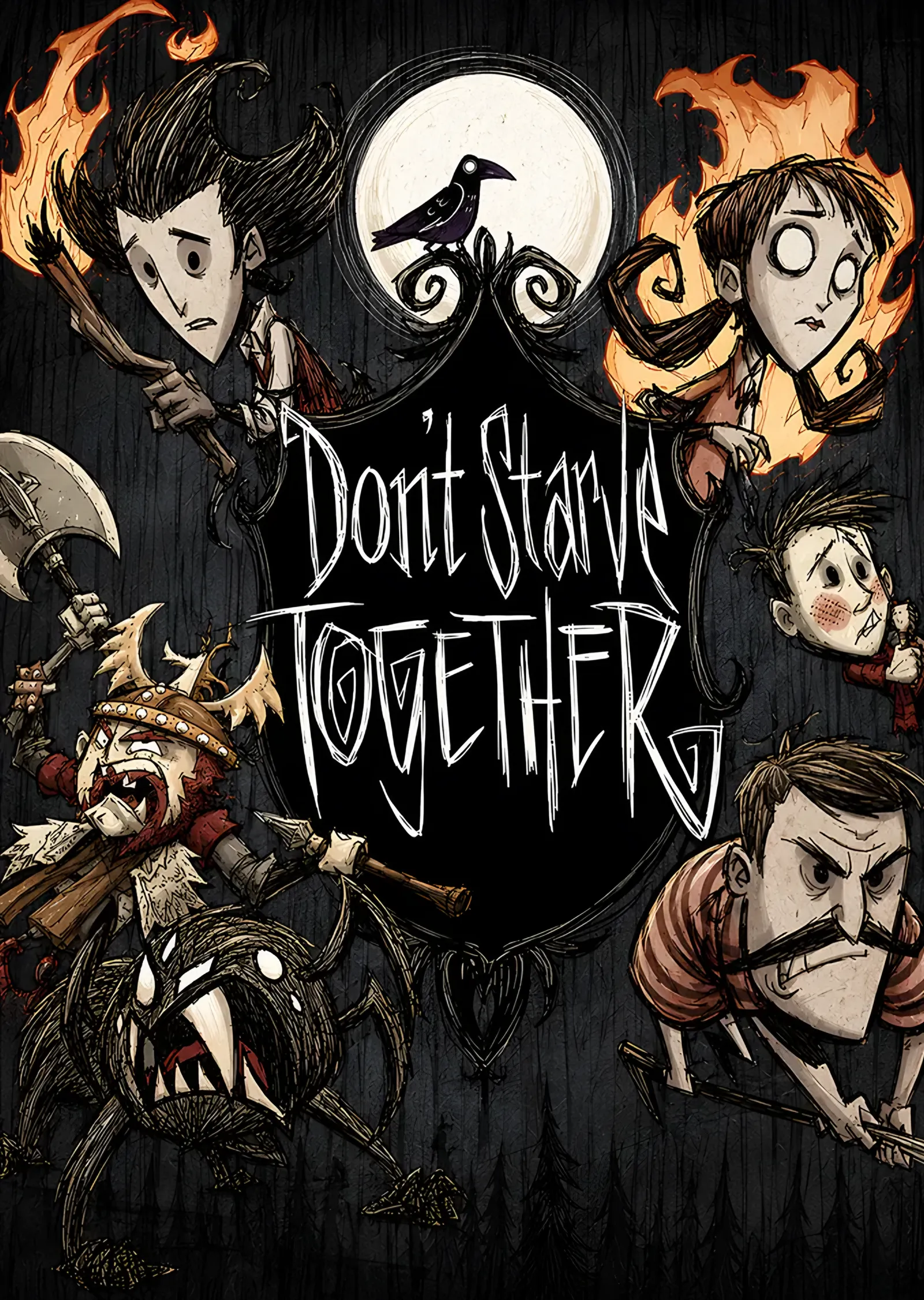 Don't Starve Together: Ay Işığında Karakter Kalabalığı metal tablo
