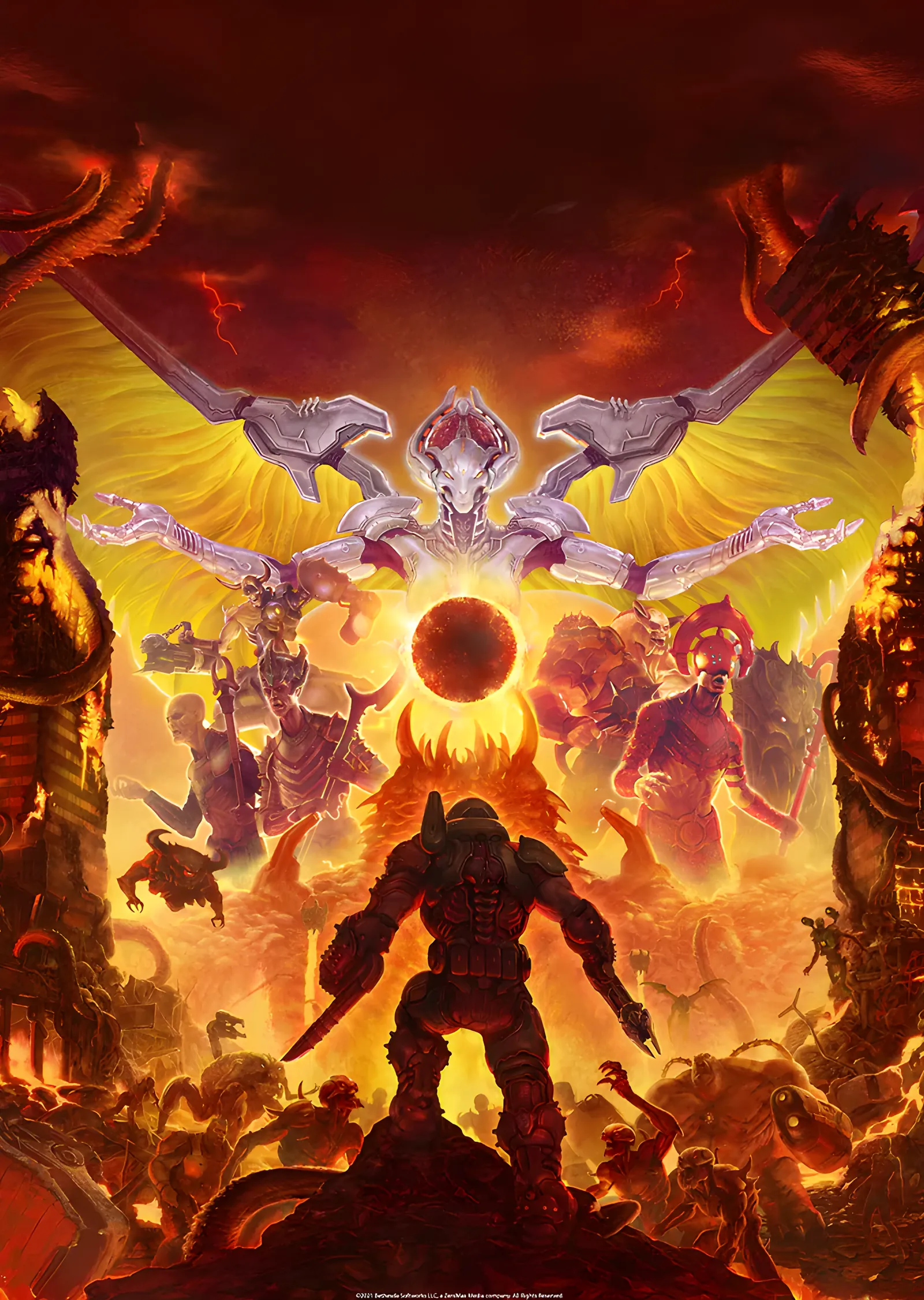 DOOM Eternal - Khan Maykr metal tablo