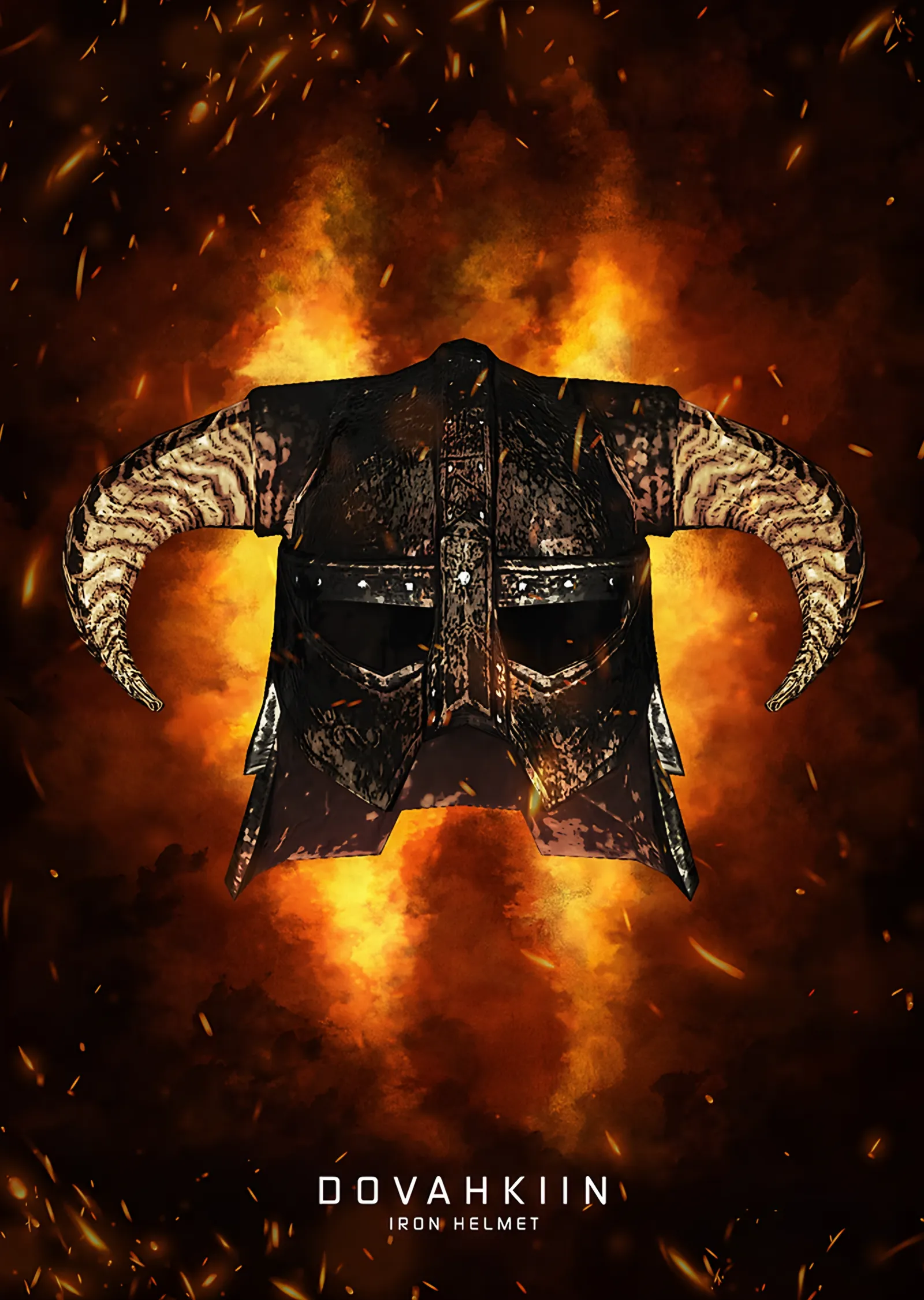 Dovahkiin Demir Miğfer metal tablo