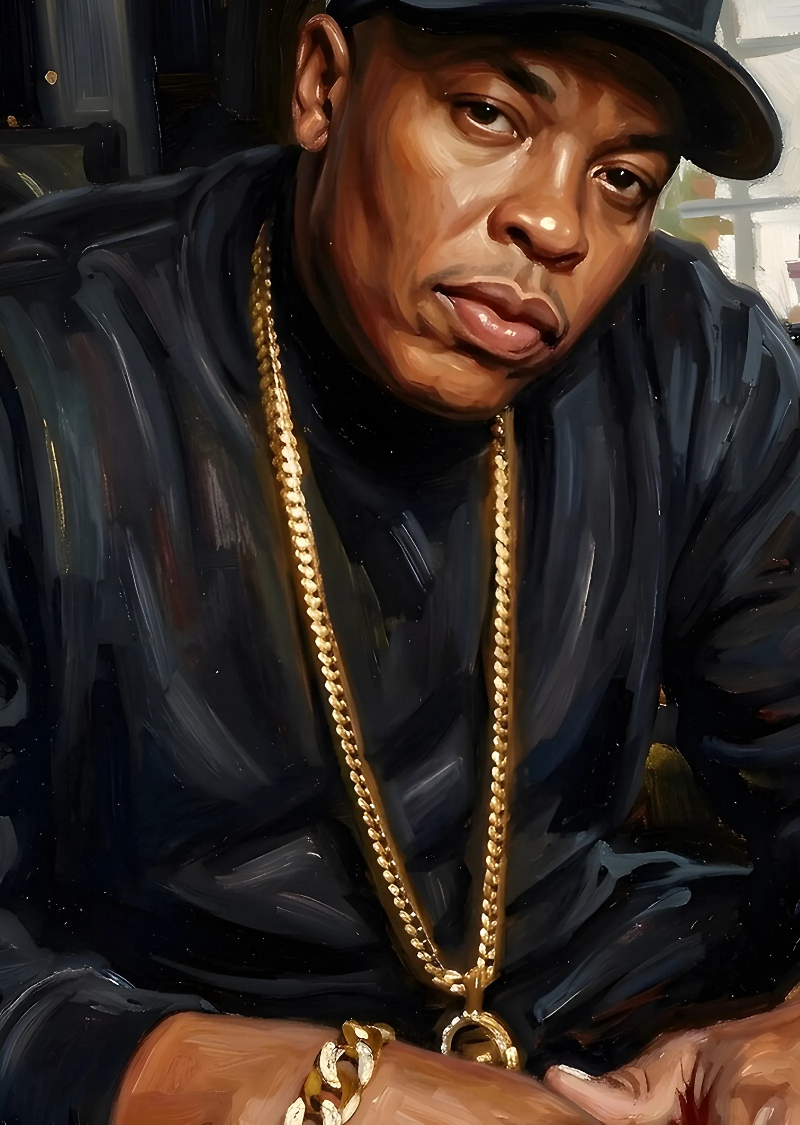 Dr. Dre - Altın Zincirli Yağlıboya metal tablo