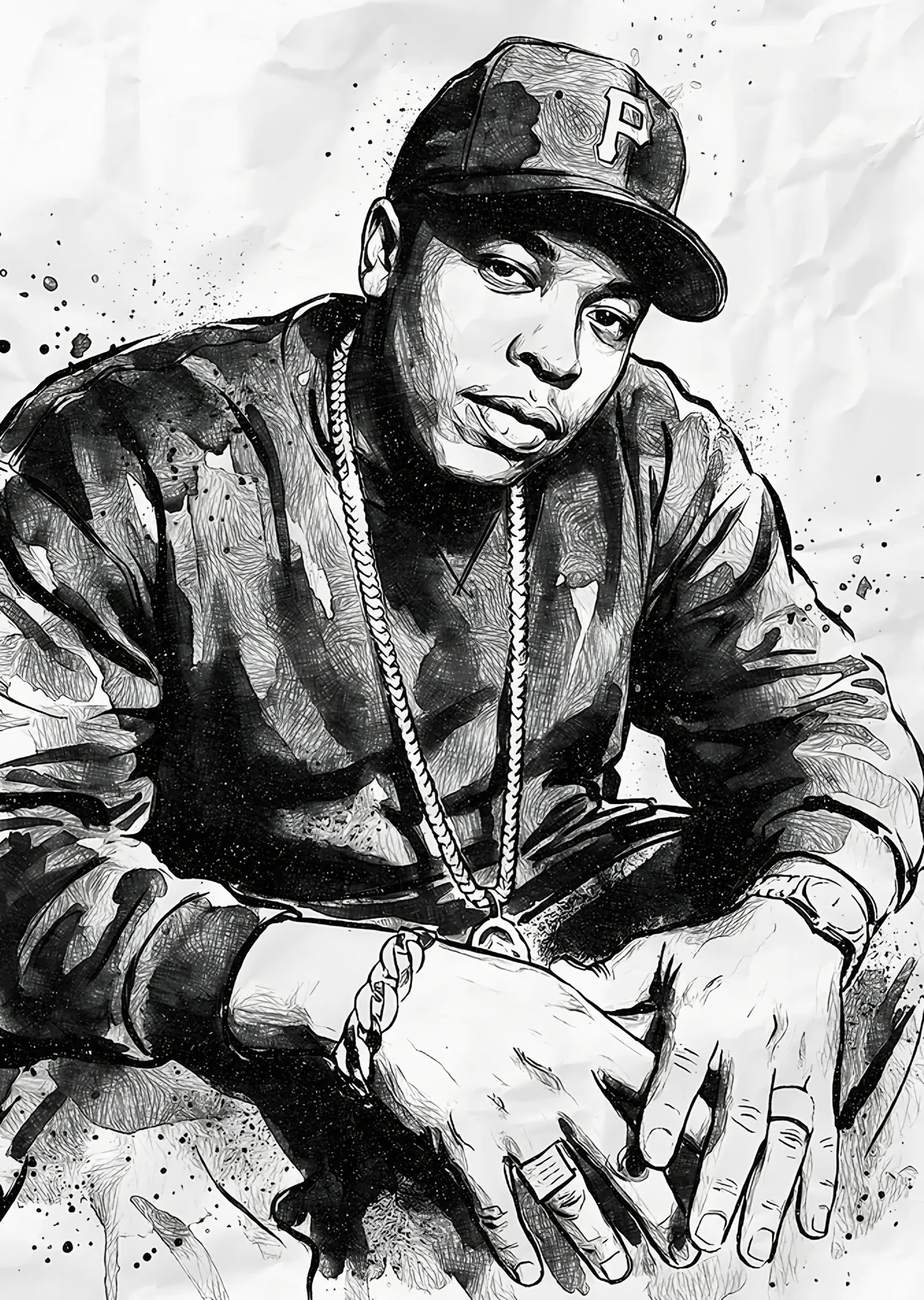 Dr. Dre - Karakalem Portre metal tablo