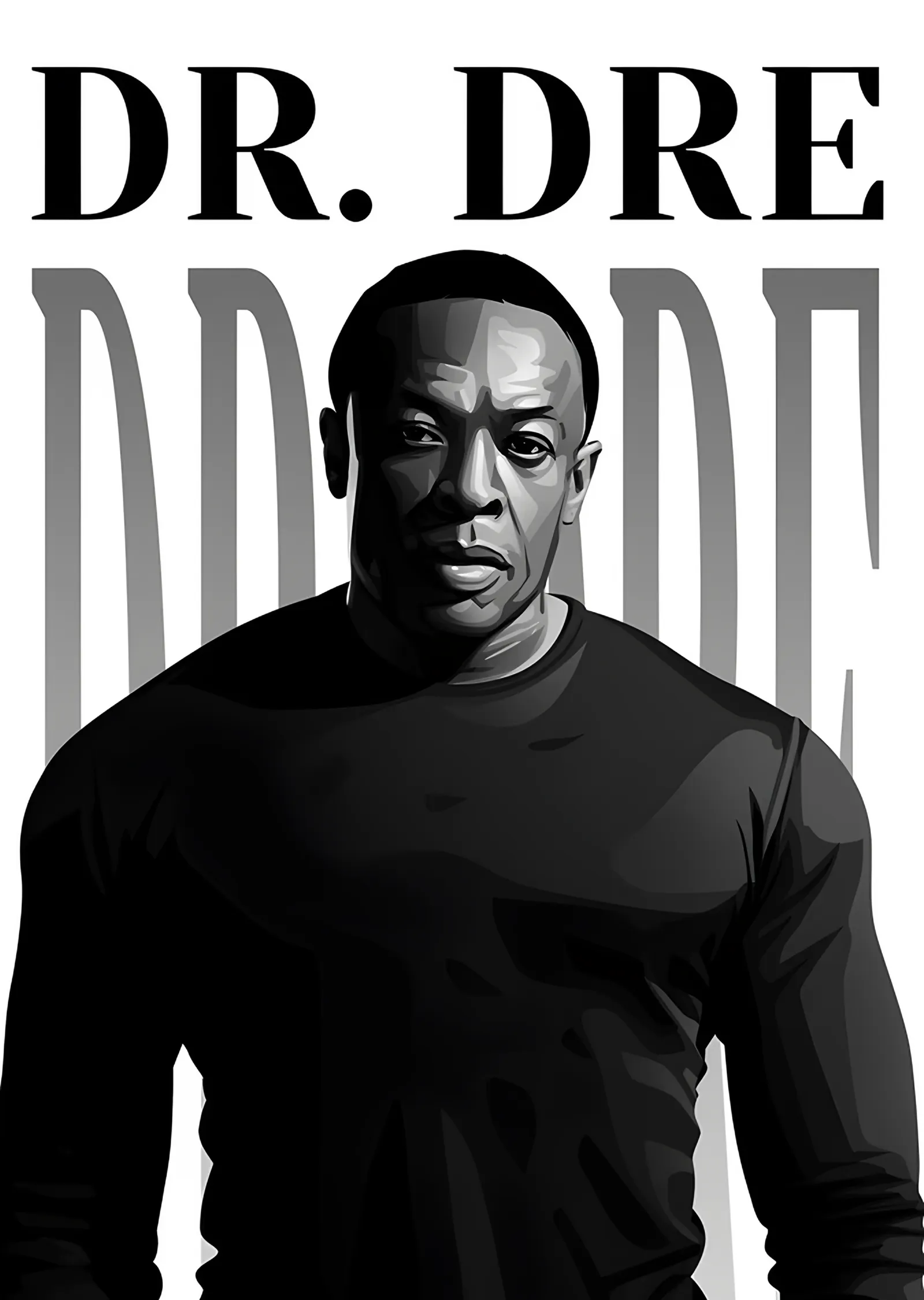 Dr. Dre - Tipografik Portre metal tablo