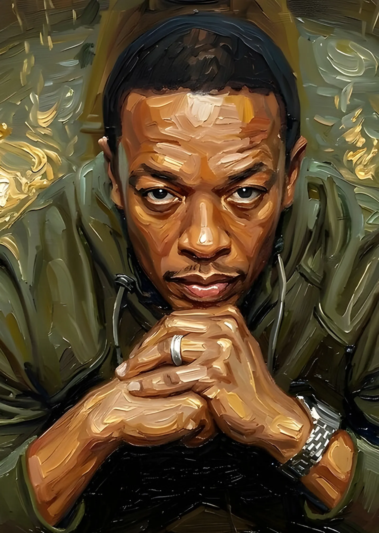 Dr. Dre - Yağlıboya Yakın Plan metal tablo