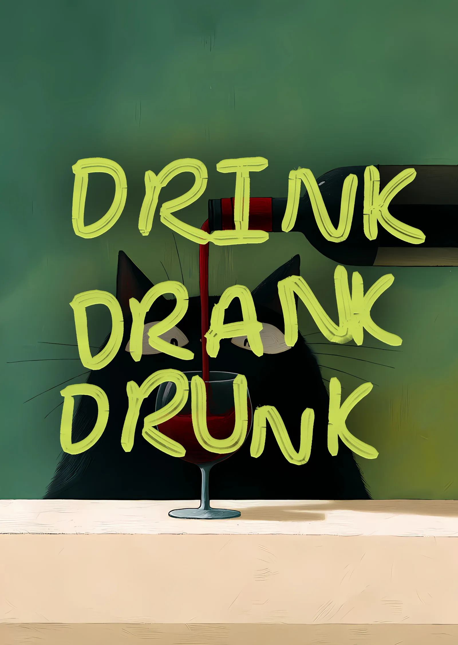 Drink Drank Drunk metal tablo