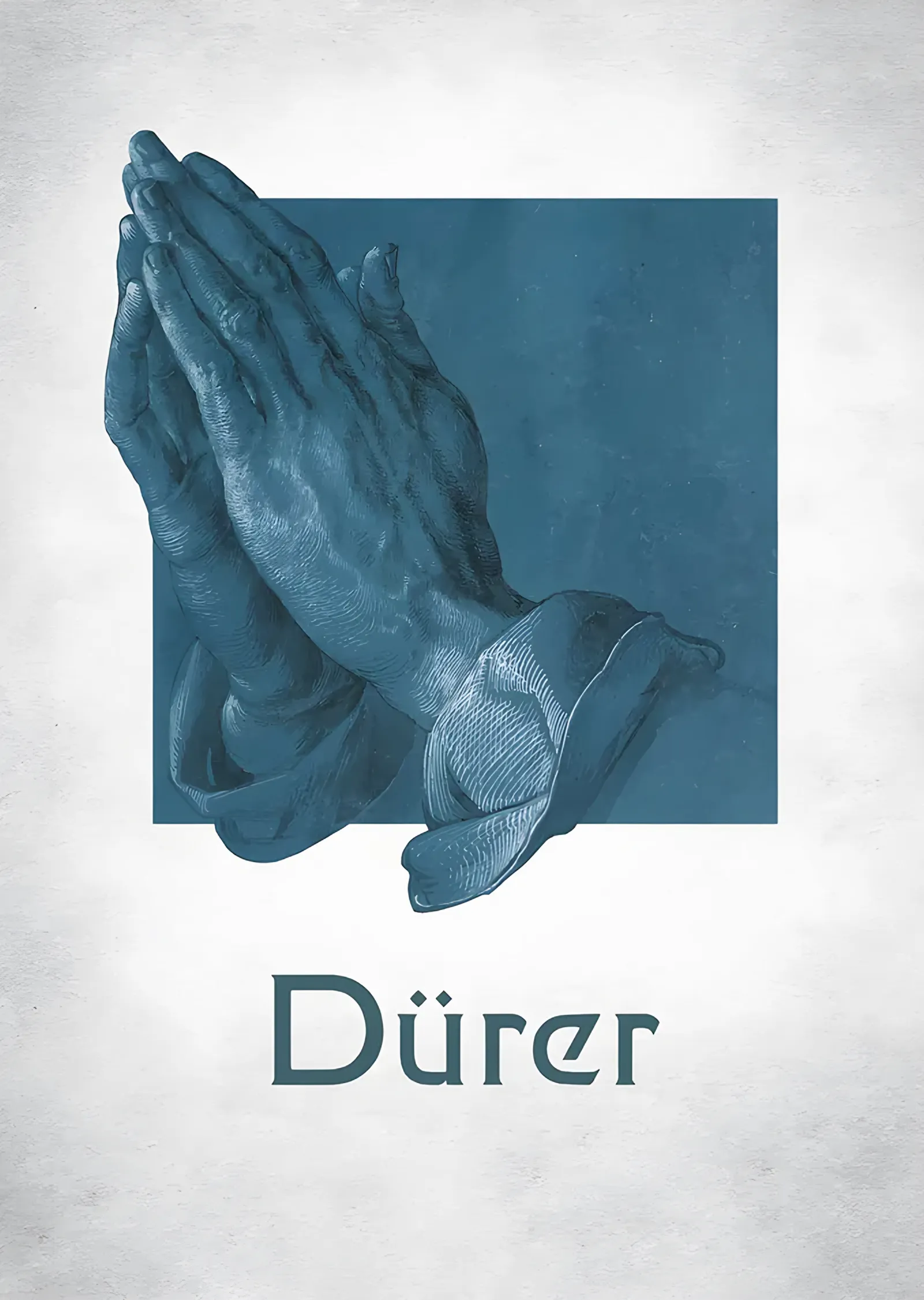 Dua Eden Eller Mavi Baskı - Albrecht Dürer metal tablo