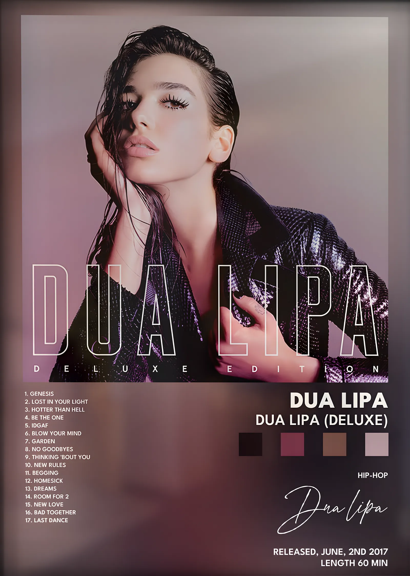 Dua Lipa: Dua Lipa (Deluxe) metal tablo