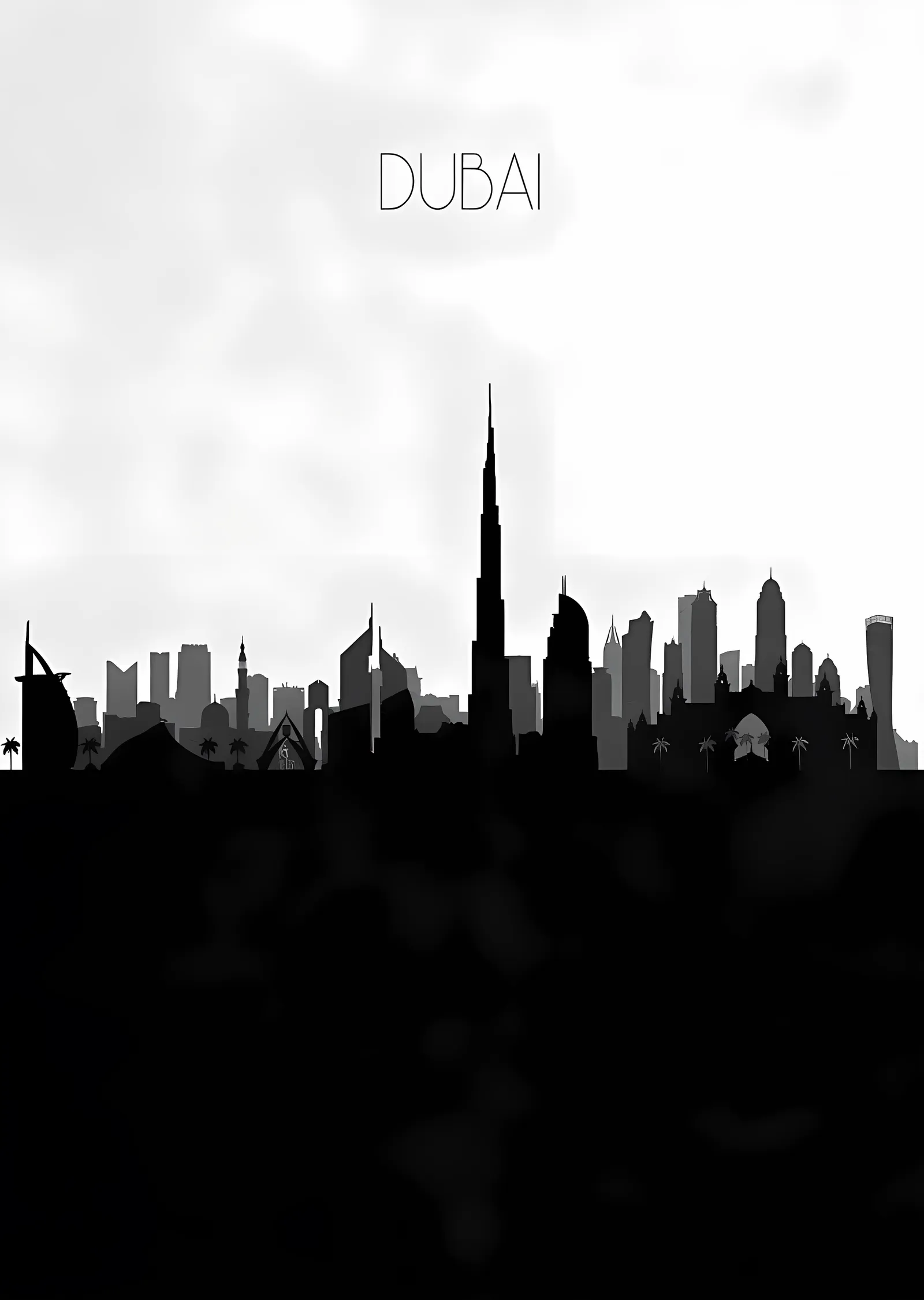 Dubai Silueti metal tablo
