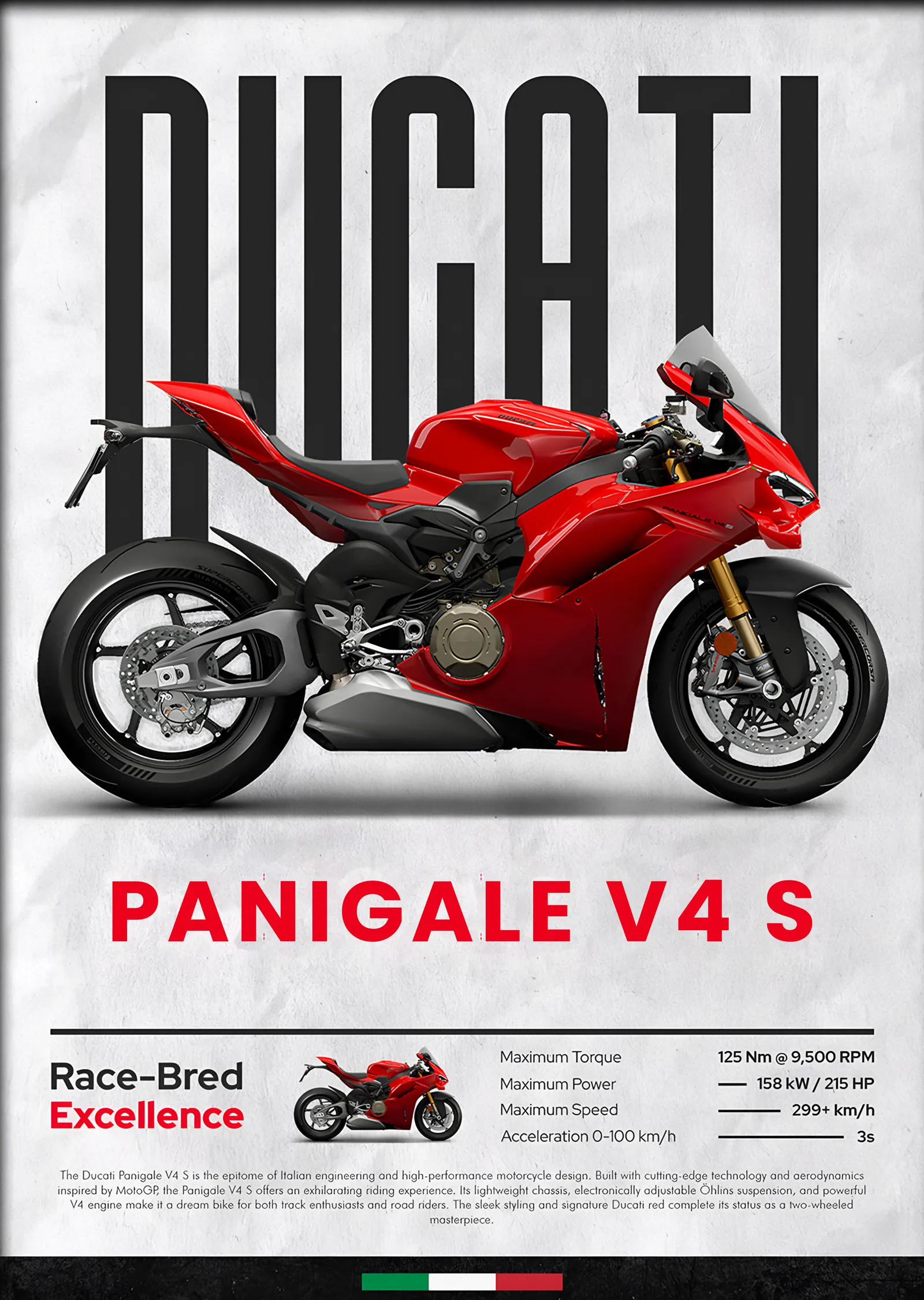 Ducati Panigale V4 S metal tablo