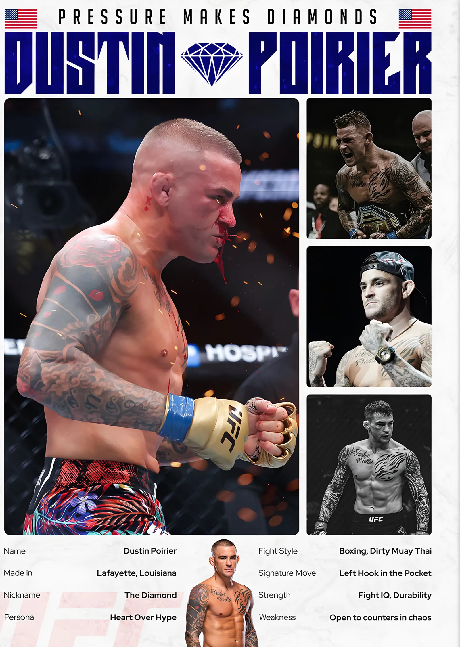 Dustin Poirier The Diamond metal tablo