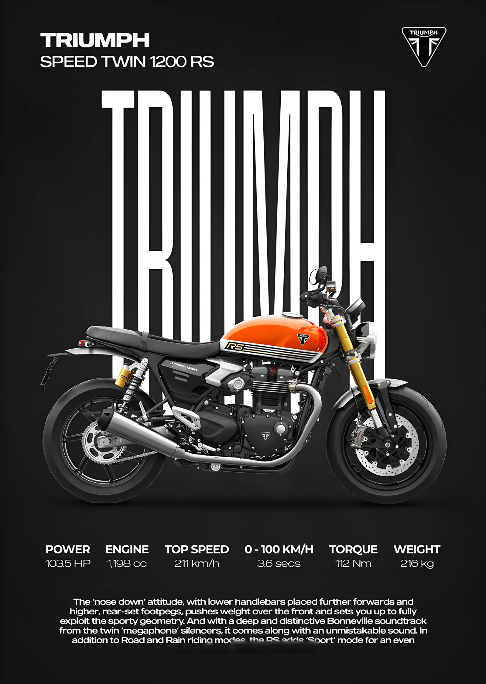 Triumph Speed Twin 1200 RS metal tablo