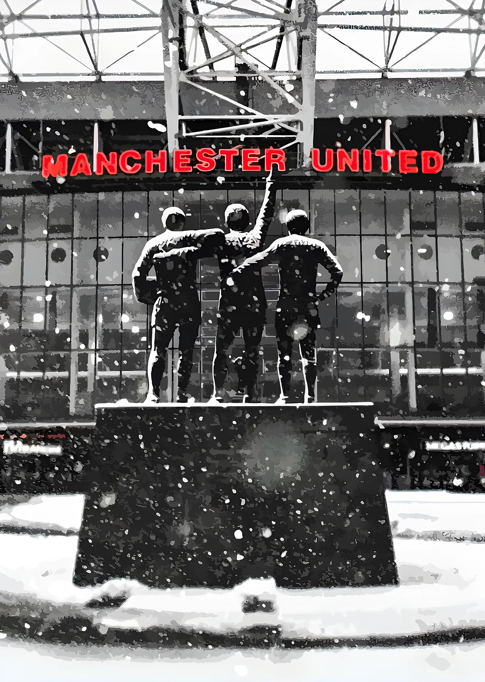 Manchester United: Karda Üçlü metal tablo