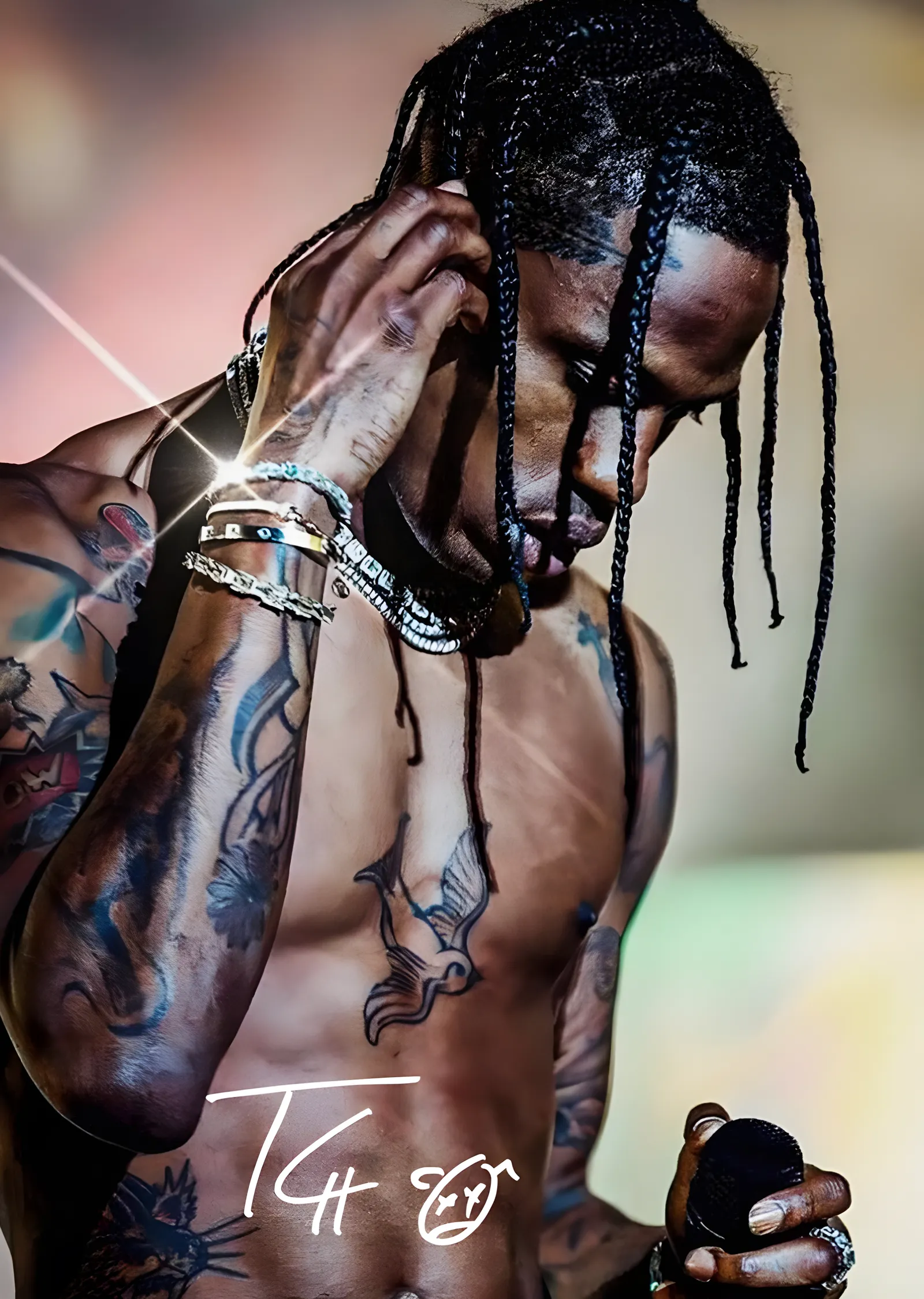 Travis Scott: Işık Sızması metal tablo