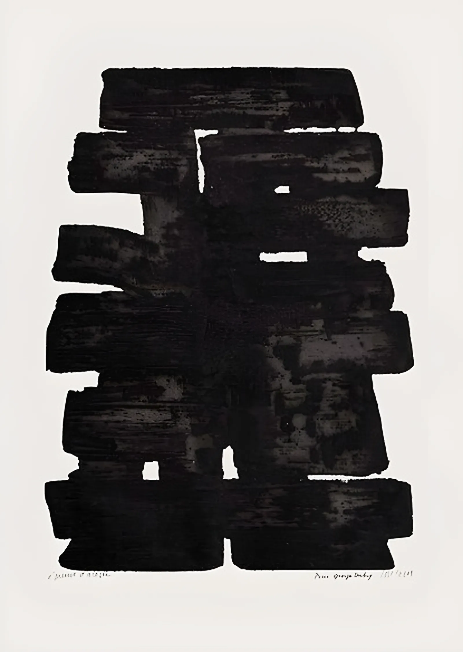 Eau-forte No. 13 - Pierre Soulages metal tablo