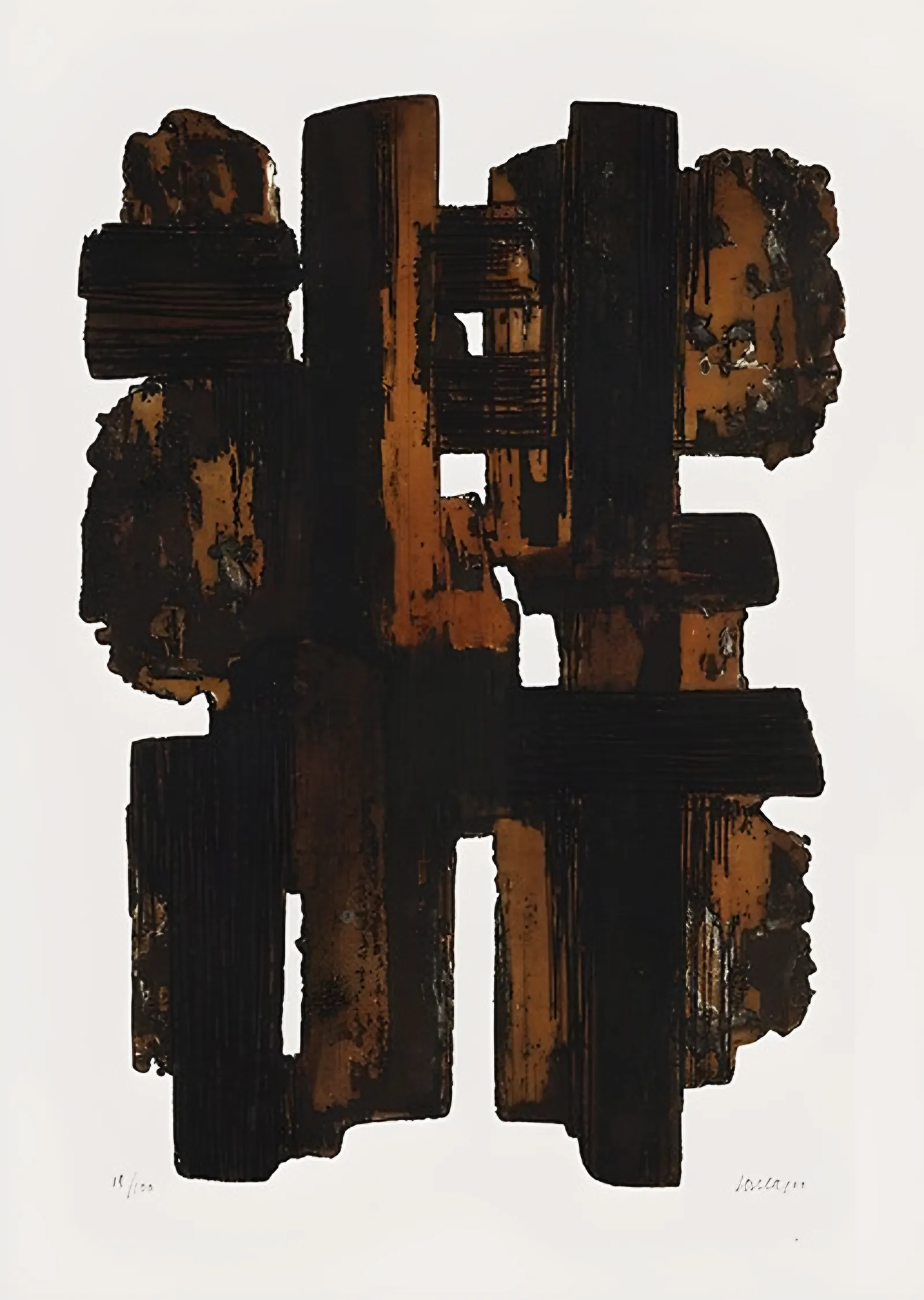 Eau-forte No. 9 - Pierre Soulages metal tablo