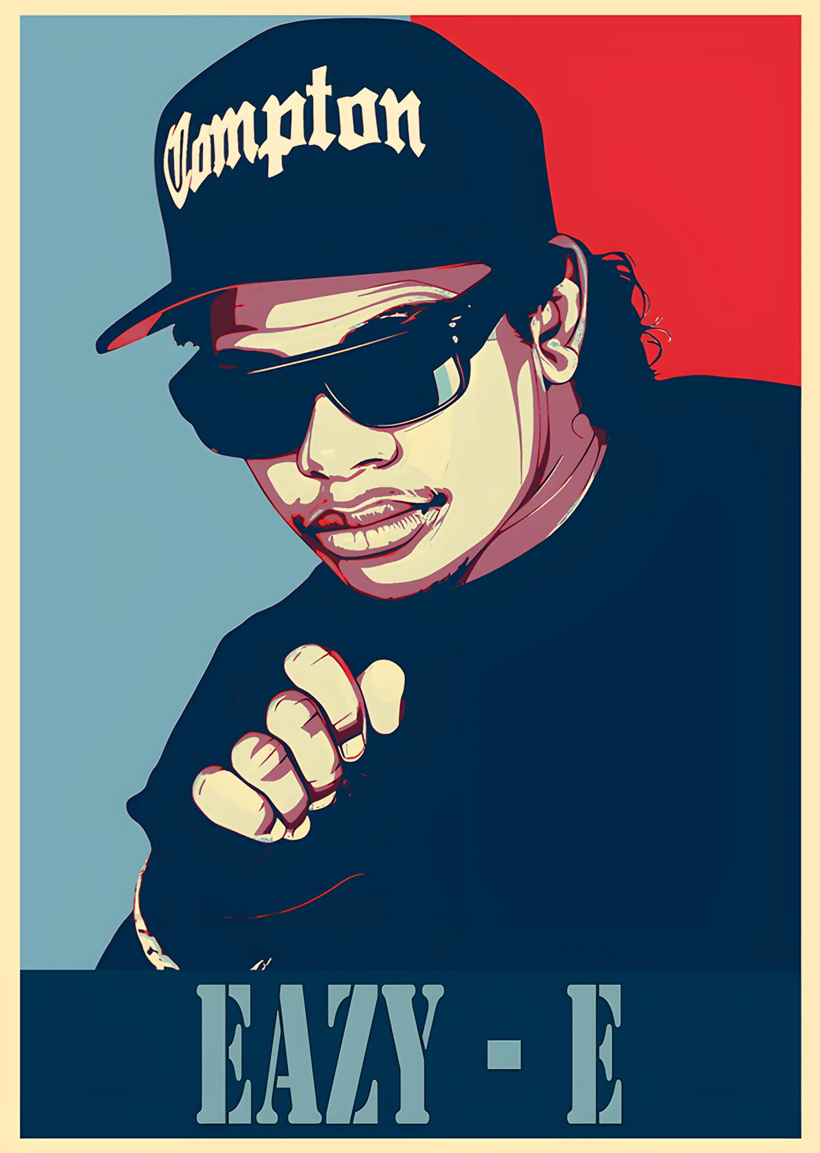 Eazy-E - Compton Vektör Portre metal tablo