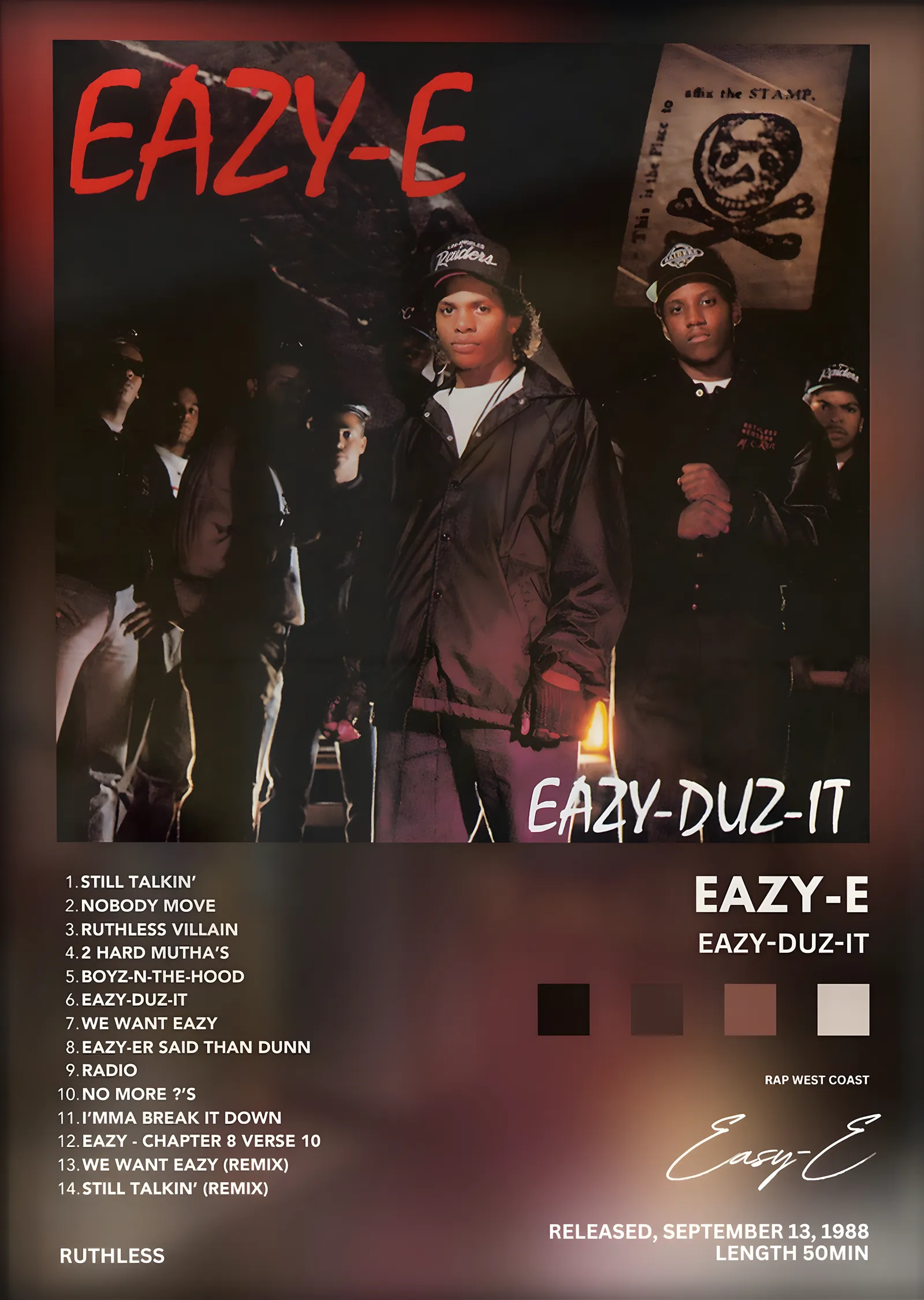 Eazy-E: Eazy-Duz-It metal tablo