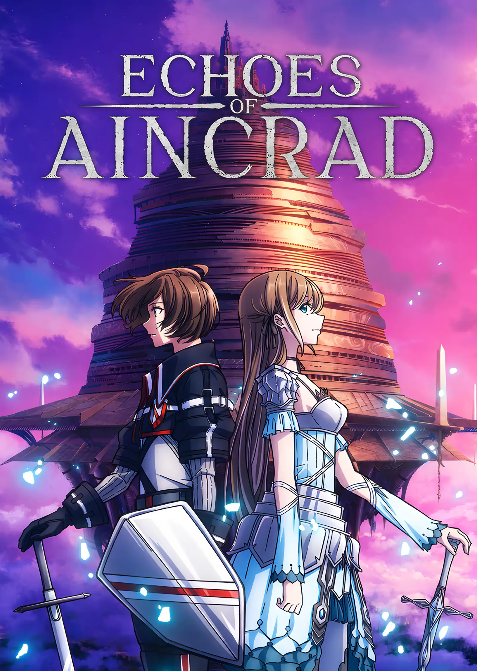 Echoes of Aincrad: Kule Önünde İki Kılıç metal tablo
