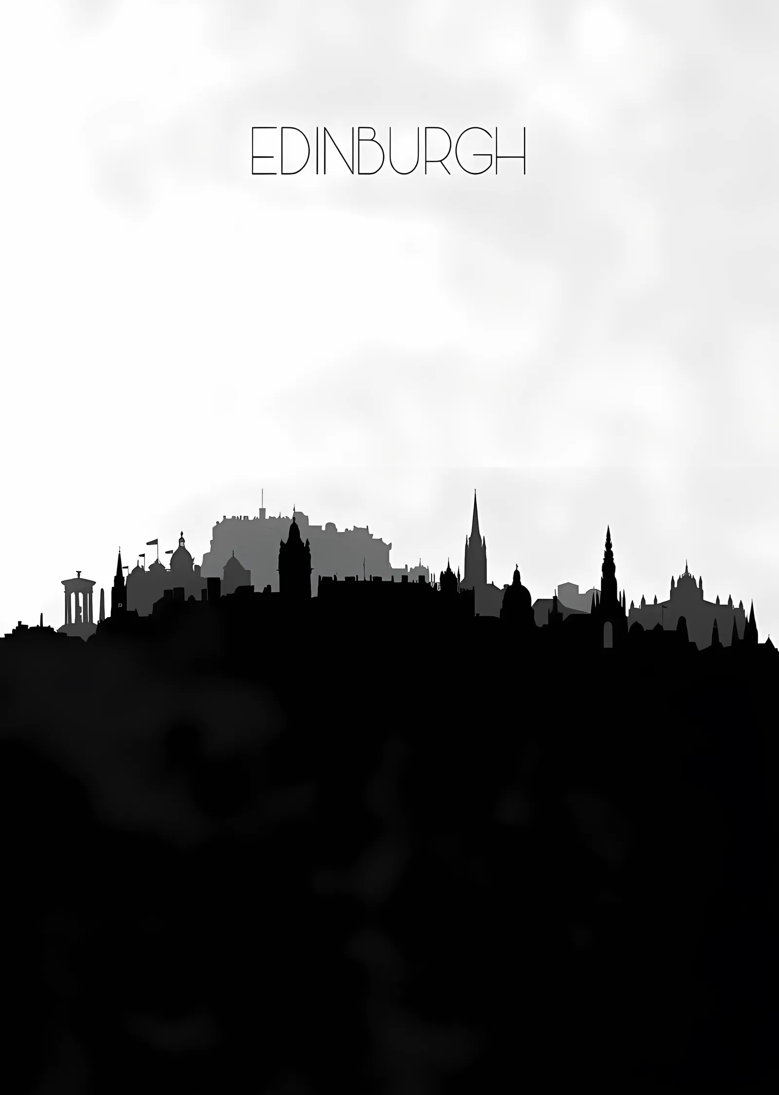 Edinburgh Silueti metal tablo