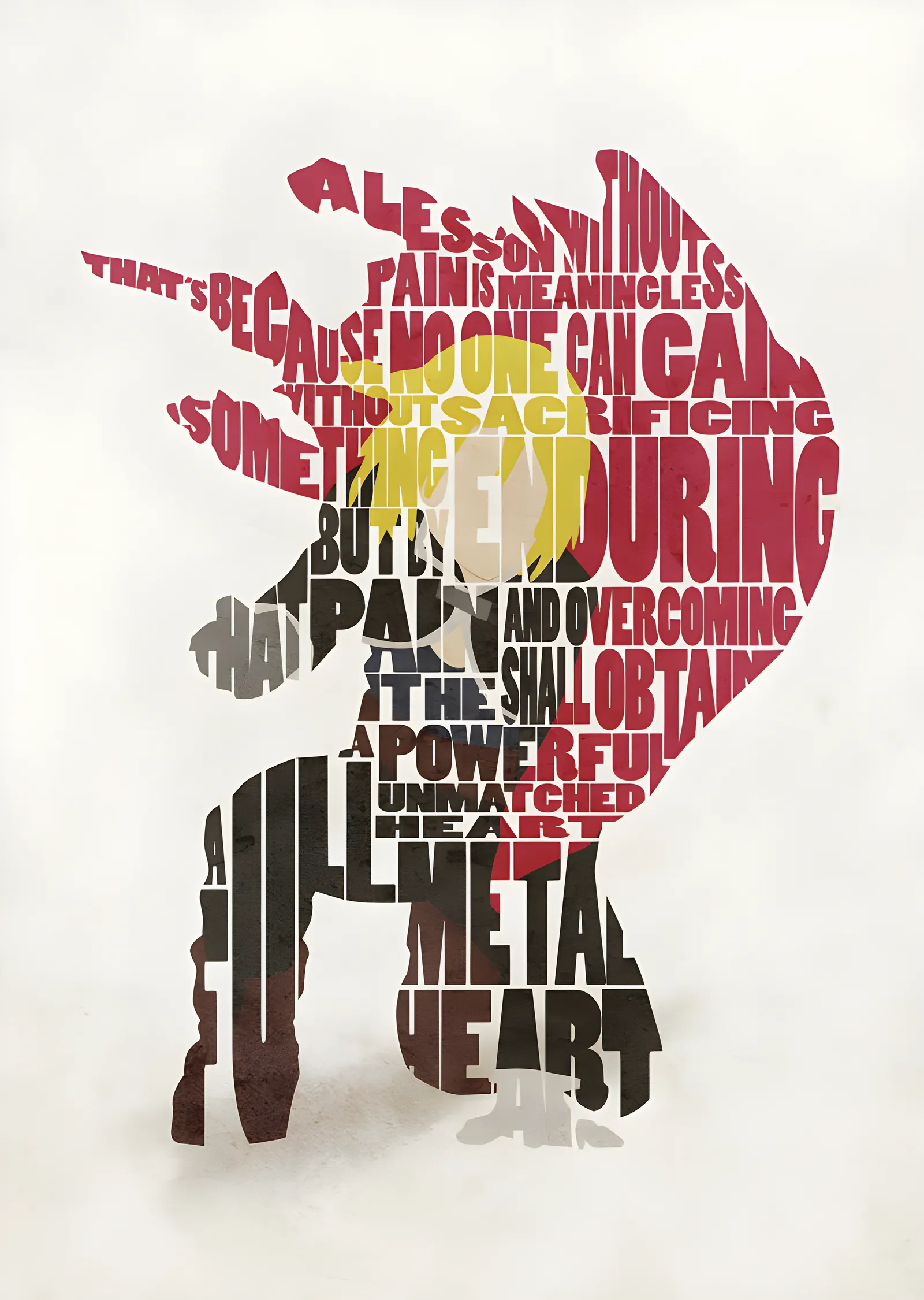 Edward Elric - Tipografi metal tablo