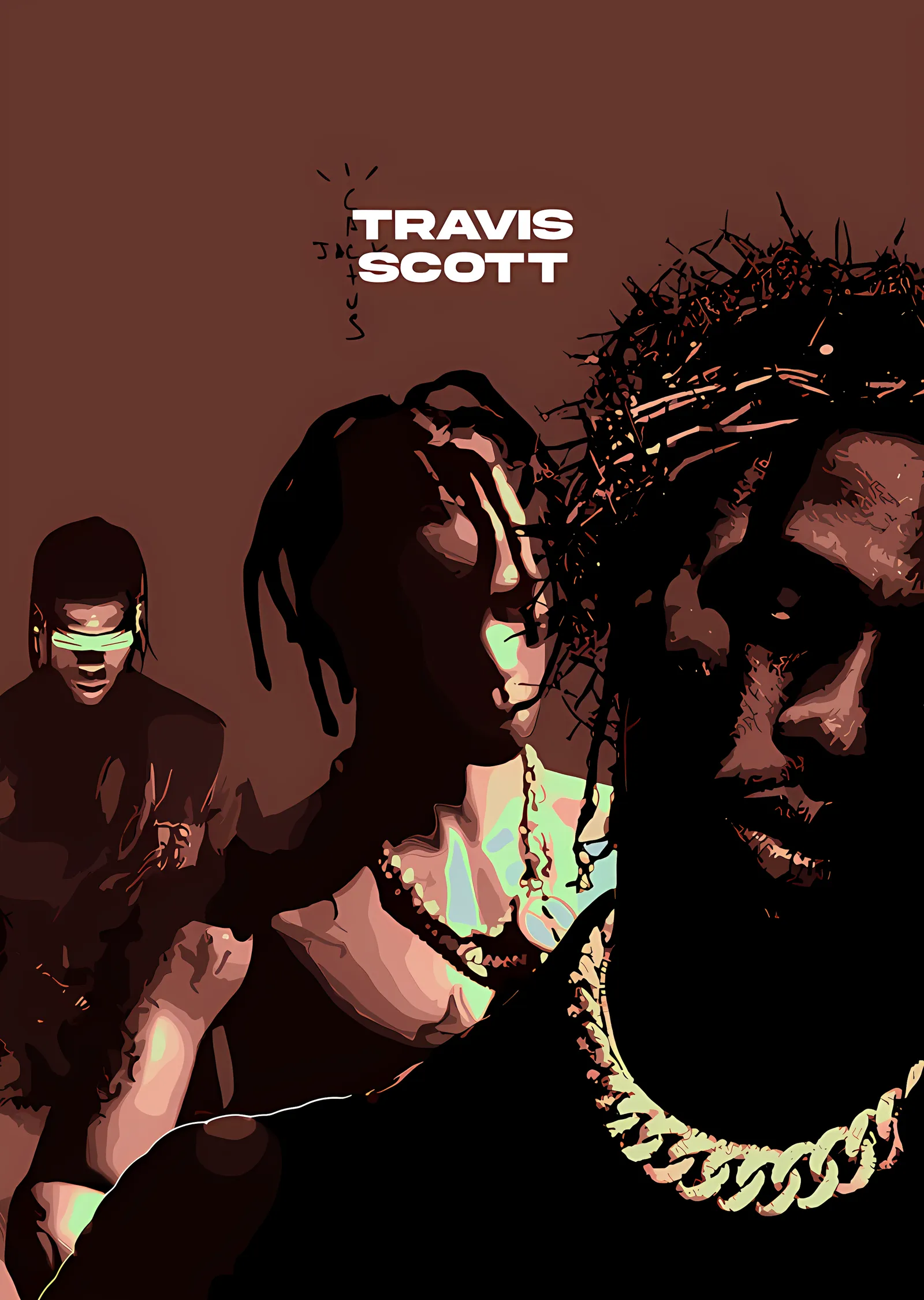 Travis Scott: Bordo Kolaj metal tablo
