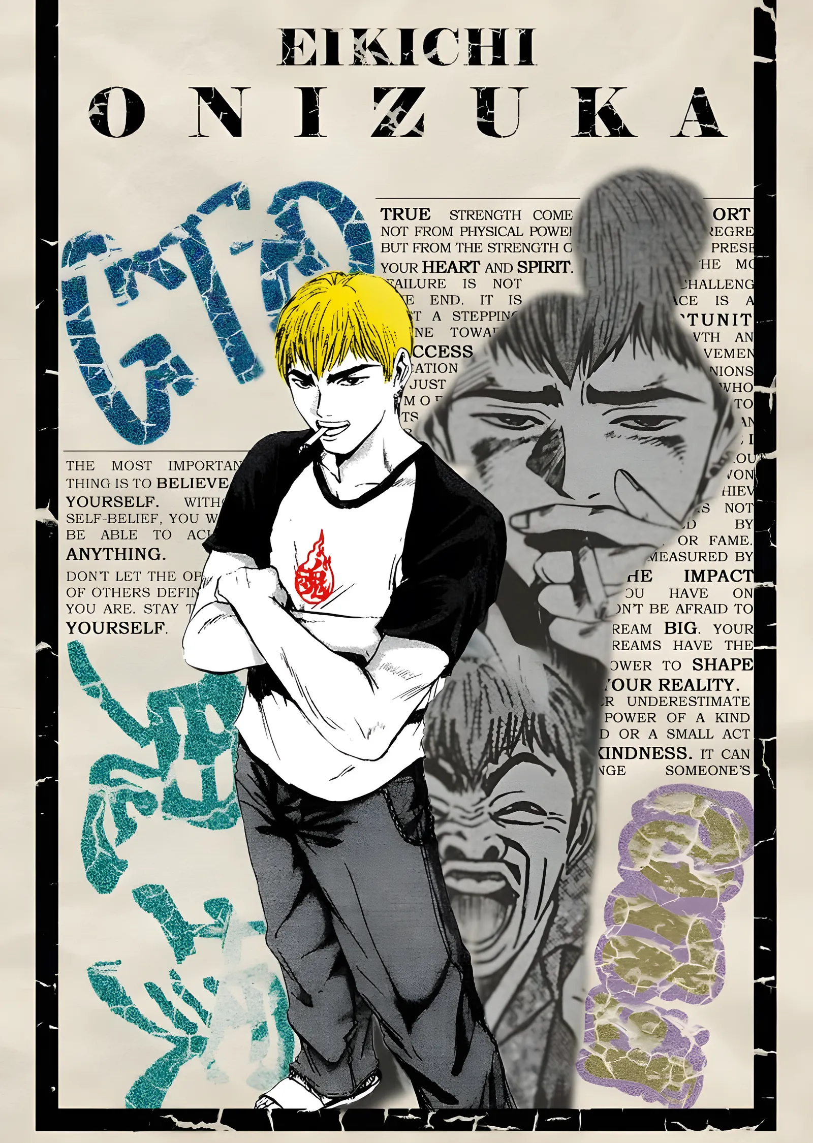 Eikichi Onizuka - GTO Kolaj metal tablo