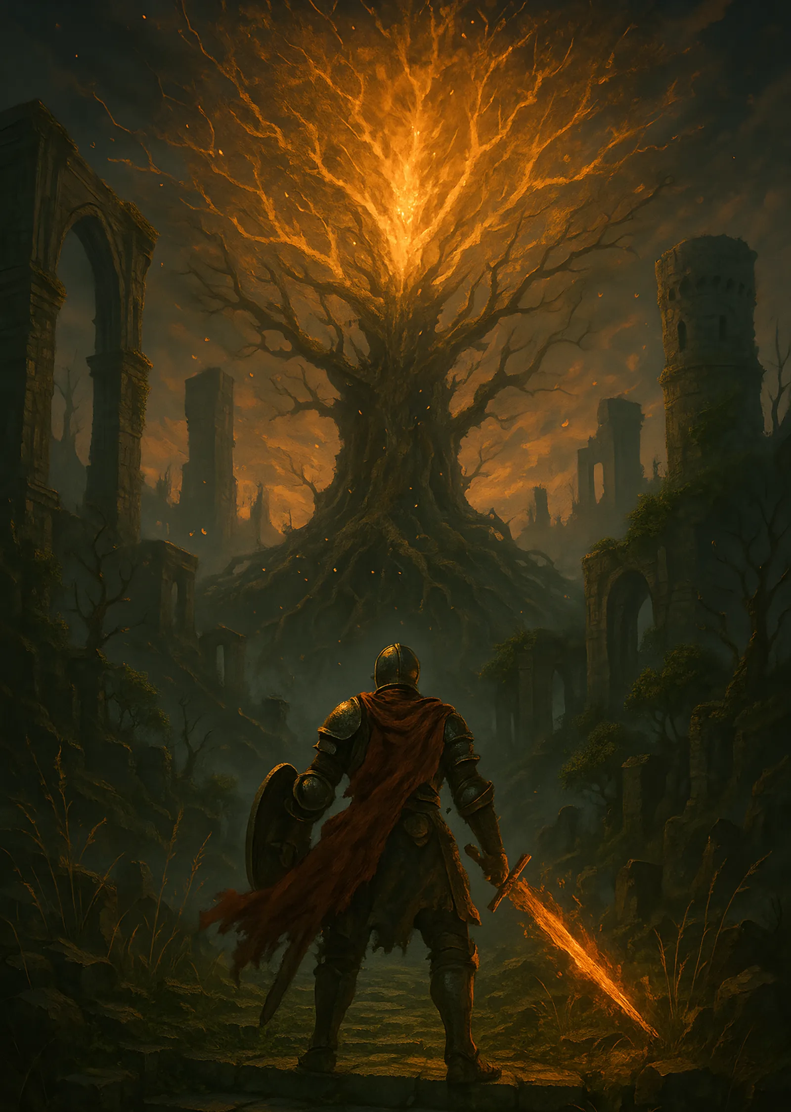 Elden Ring - Flame of Ruin metal tablo