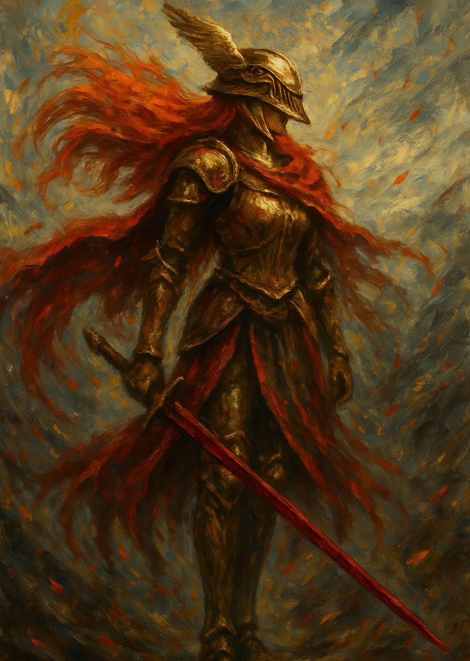 Elden Ring - Malenia Alev Tonları metal tablo