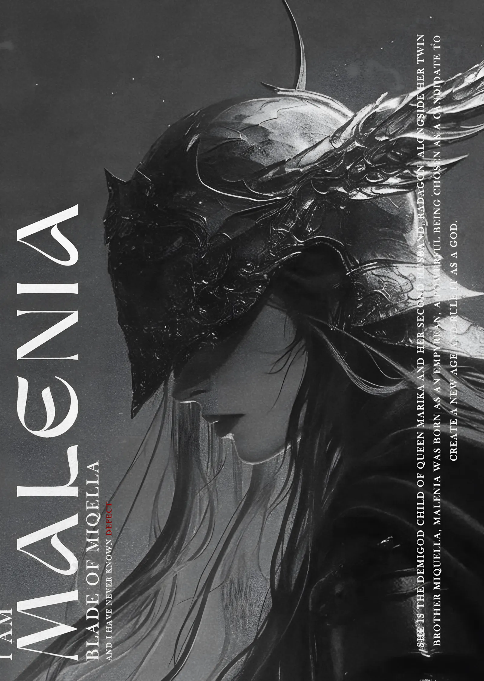 Elden Ring - Malenia Gri Tonlama metal tablo