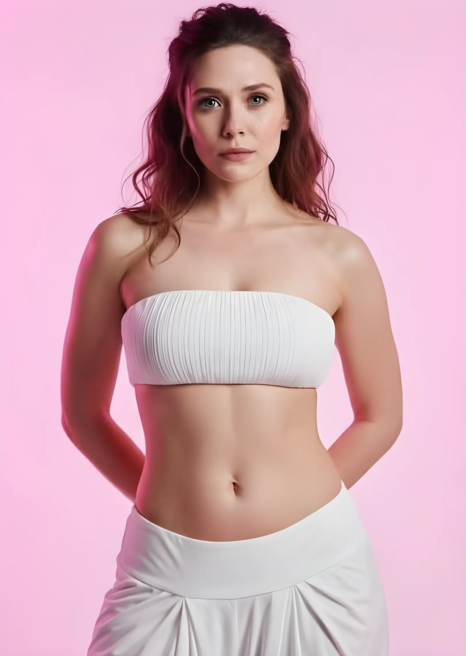 Elizabeth Olsen - Pembe Zemin metal tablo