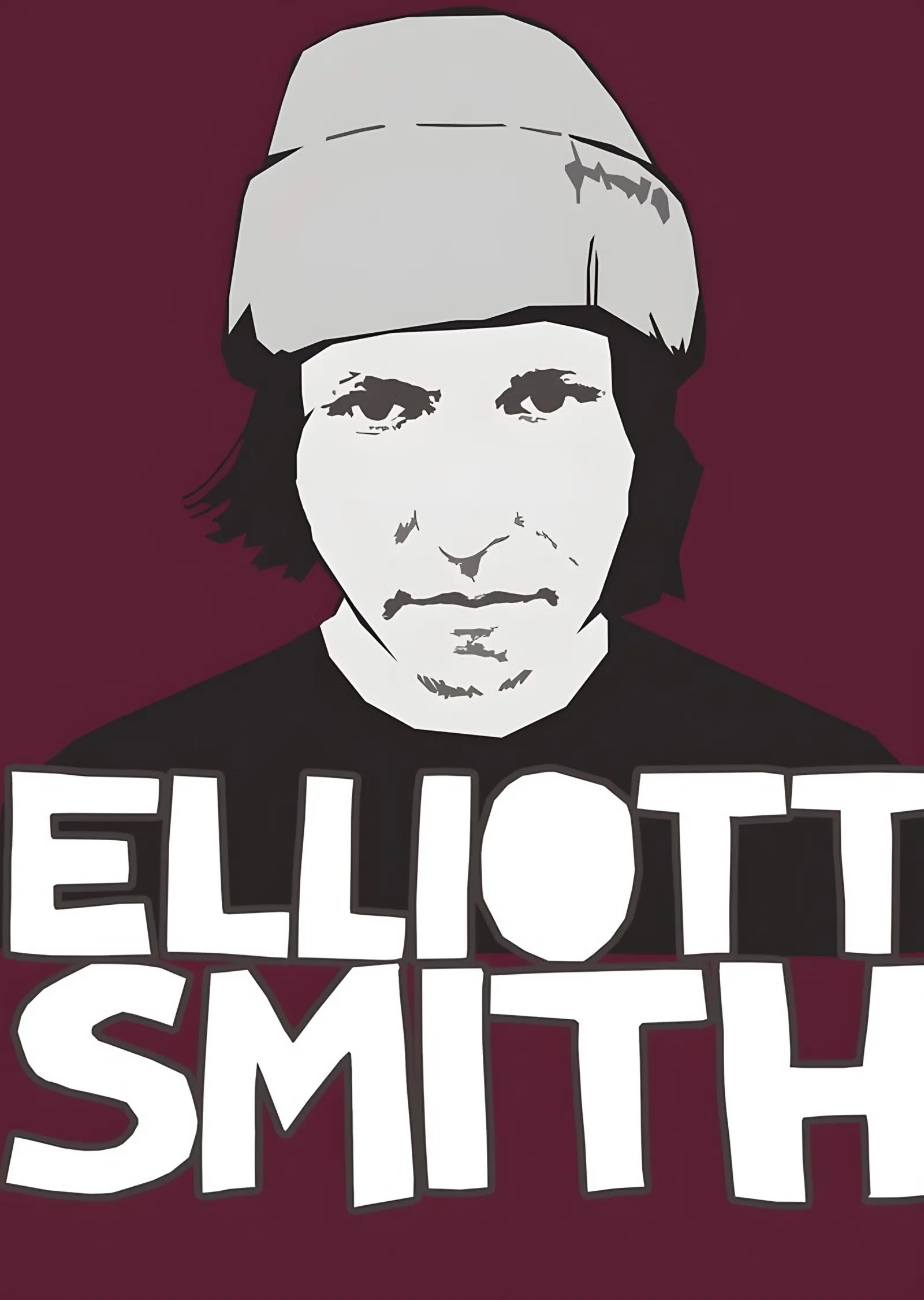 Elliott Smith - Bereli Stencil metal tablo
