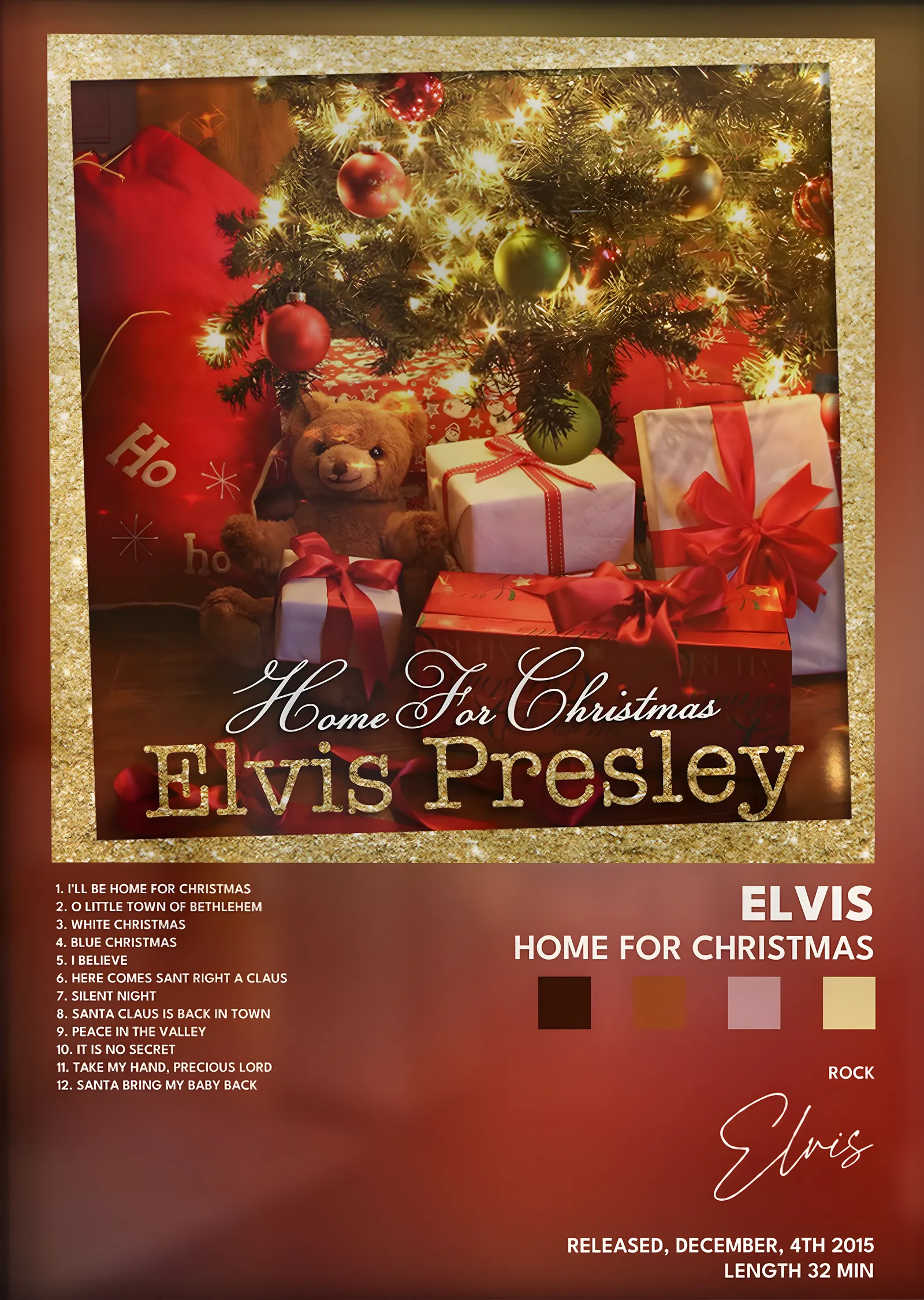 Elvis Presley: Home for Christmas metal tablo