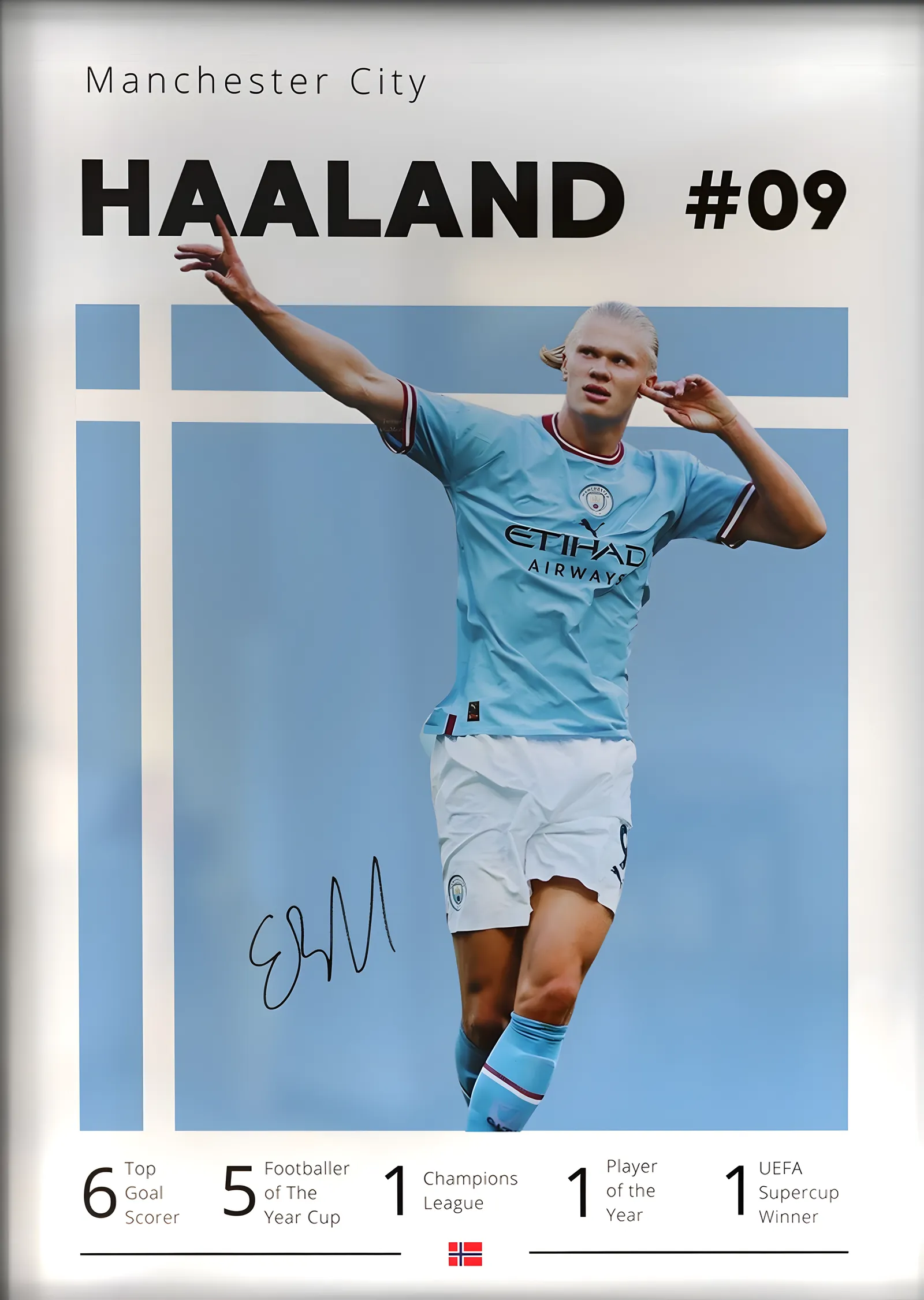 Erling Haaland: Manchester City (Başarı Föyü) metal tablo