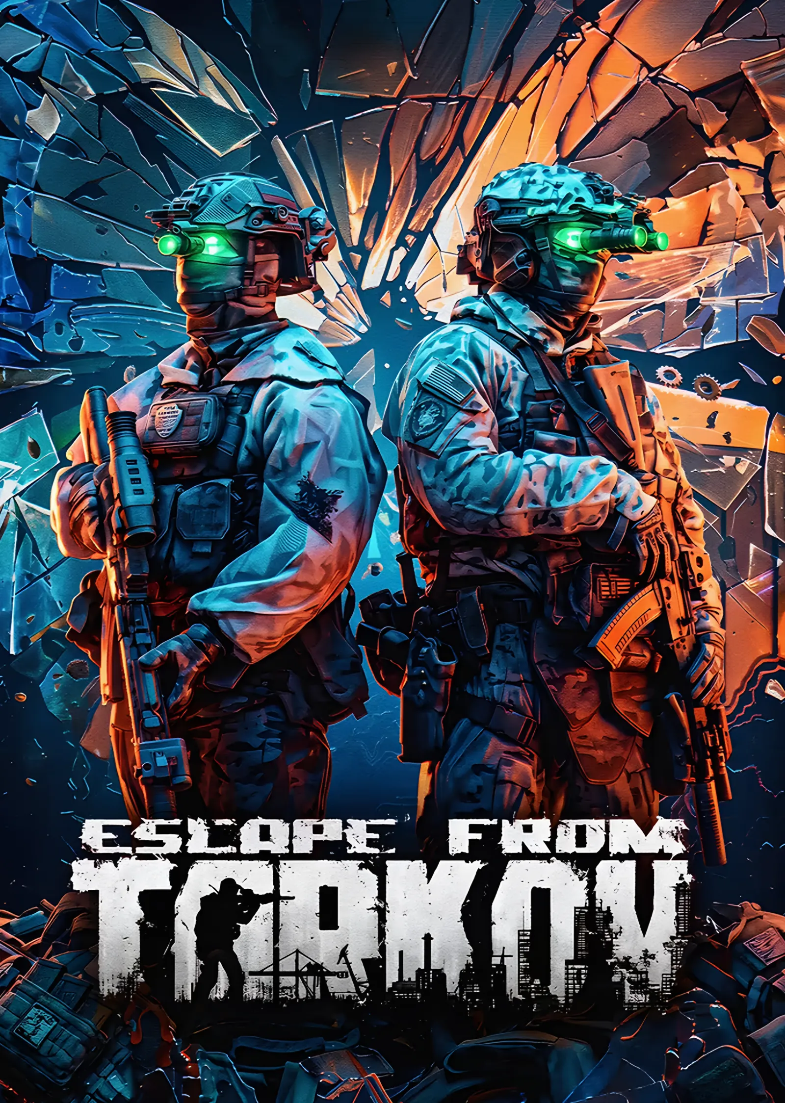 Escape From Tarkov: Kırık Camda İki Asker metal tablo