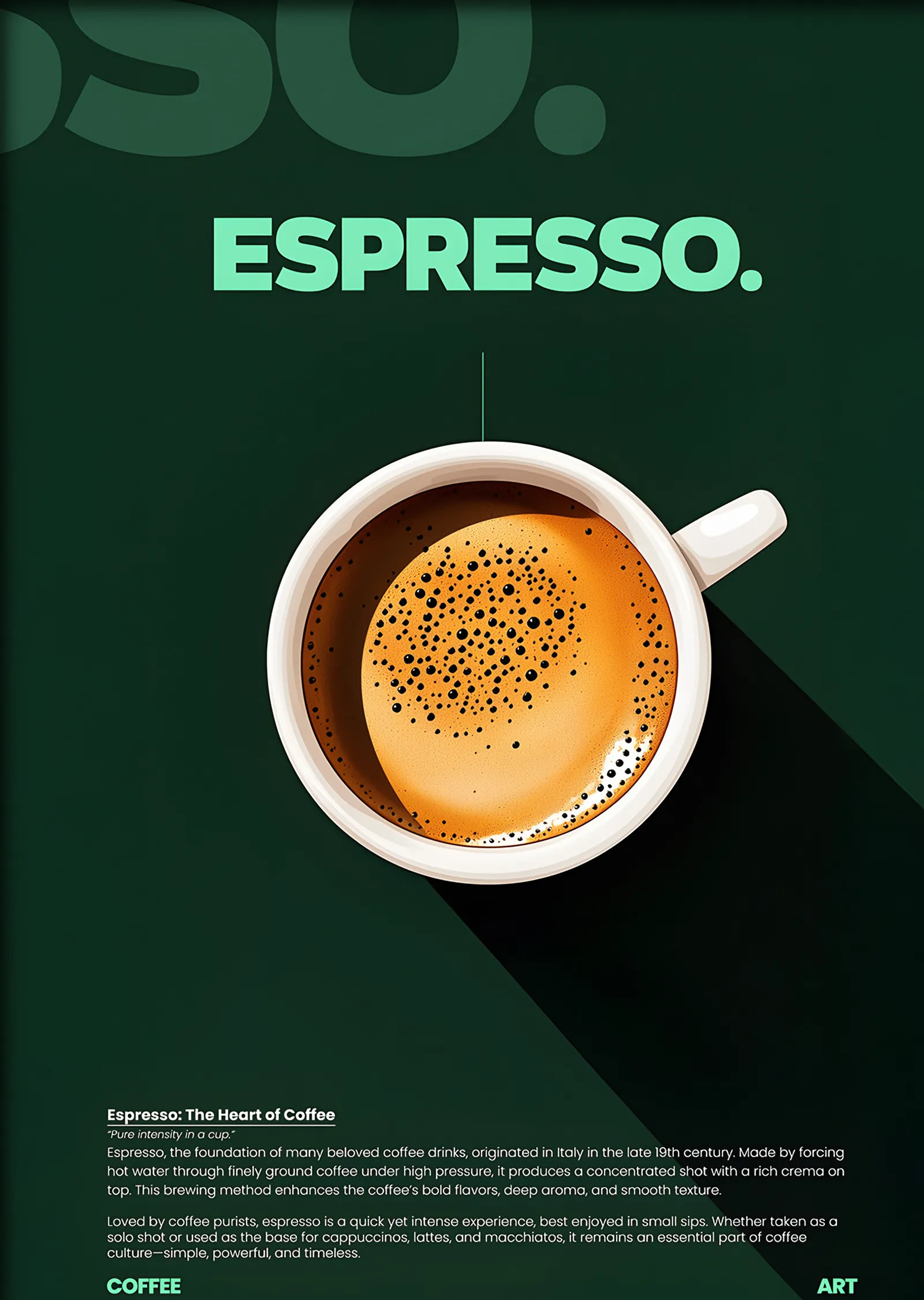 Espresso Crema Yakın Plan metal tablo