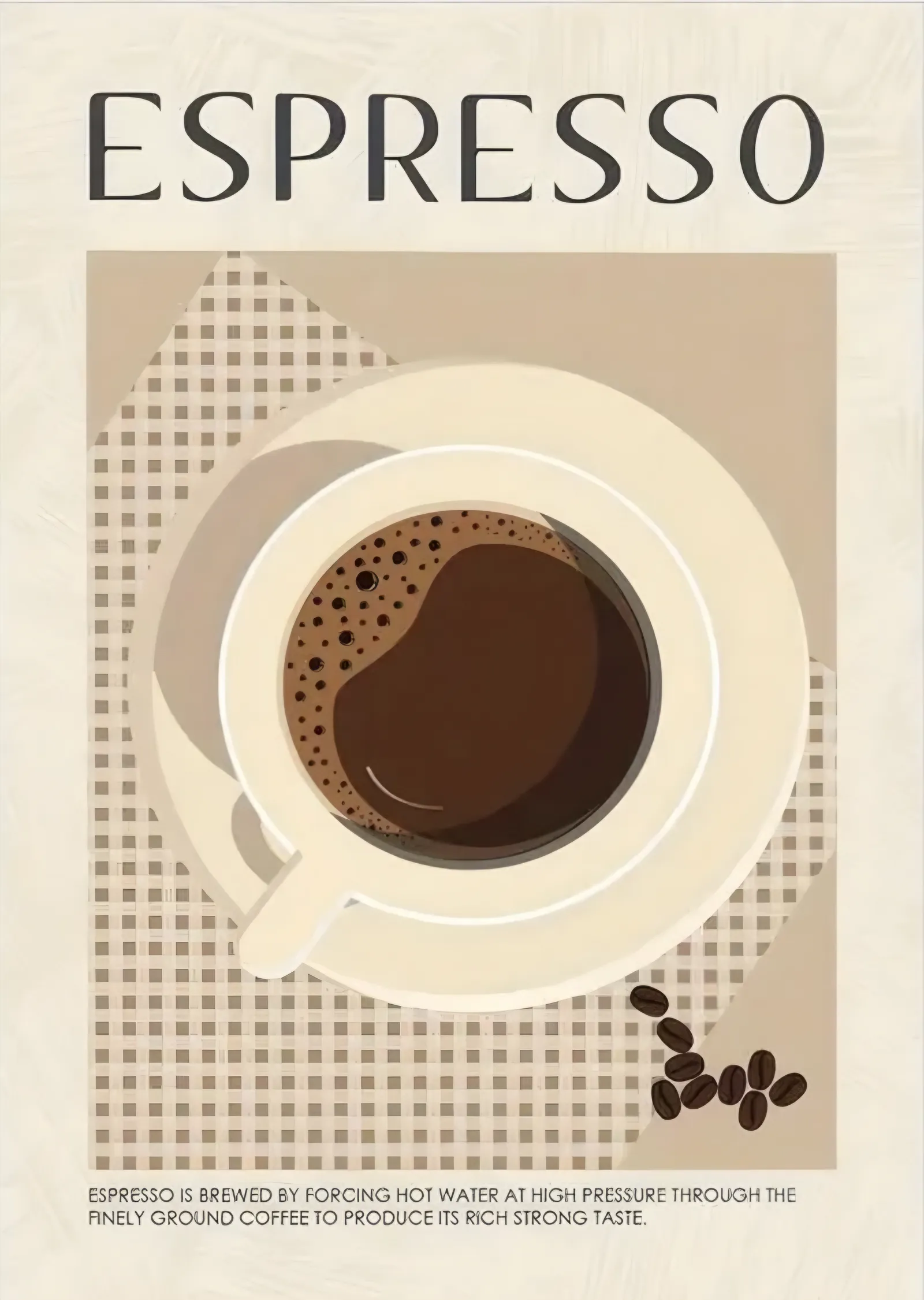 Espresso: Krem Zeminde Fincan ve Tabak metal tablo