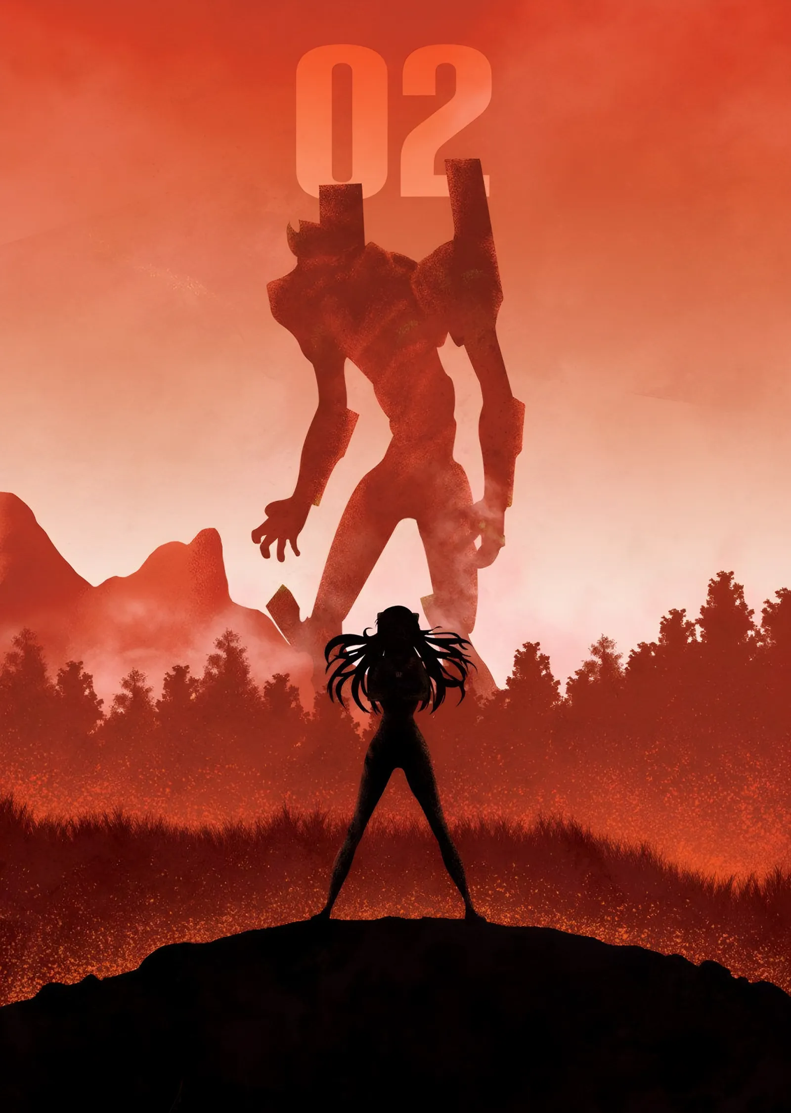 Evangelion - Unit 02 Kızıl Ufuk metal tablo