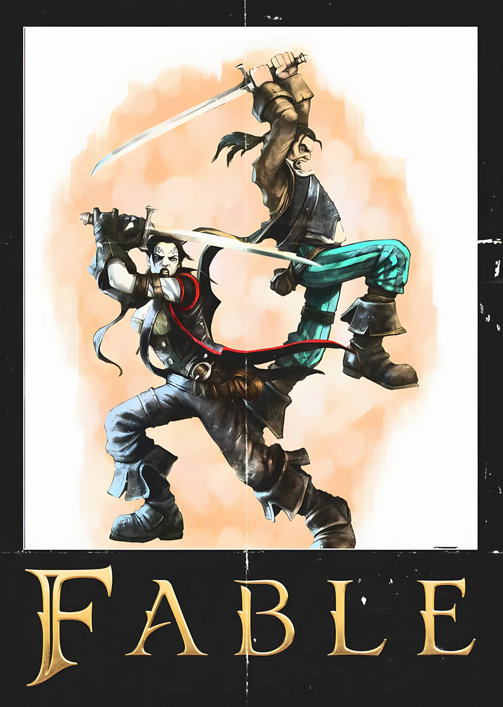 Fable: Turuncu Zeminde Kılıç Düellosu metal tablo