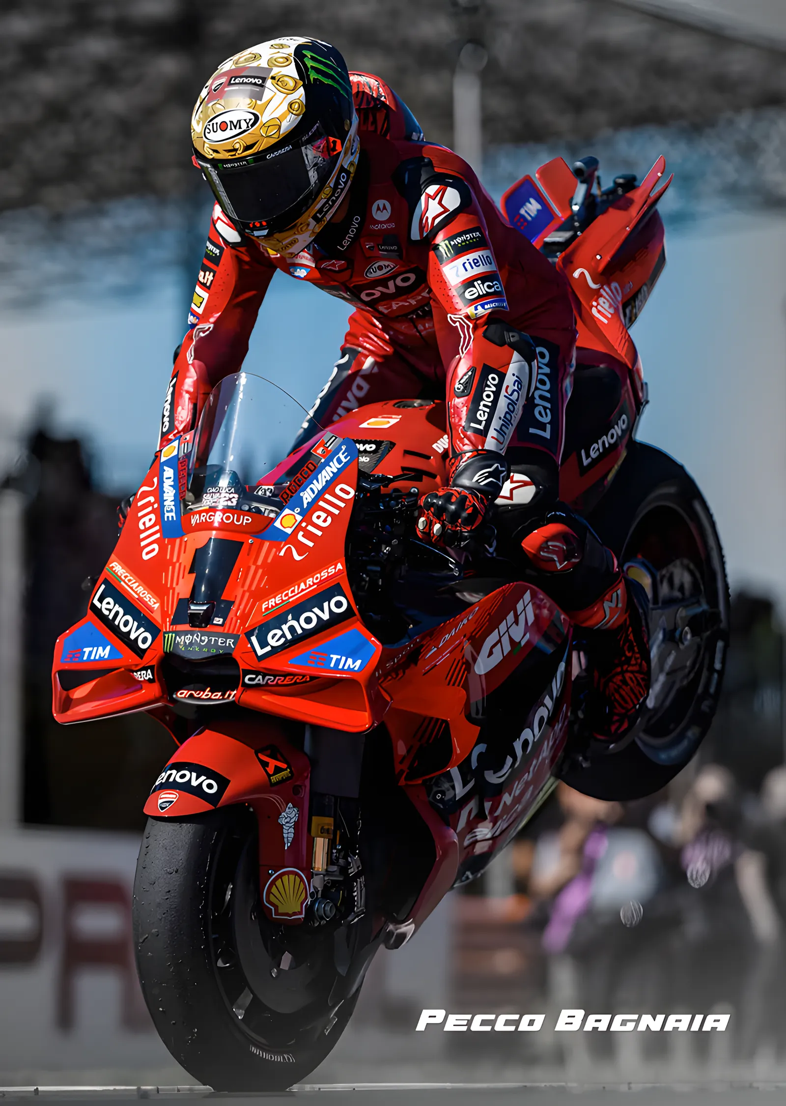 Pecco Bagnaia - Tek Teker metal tablo