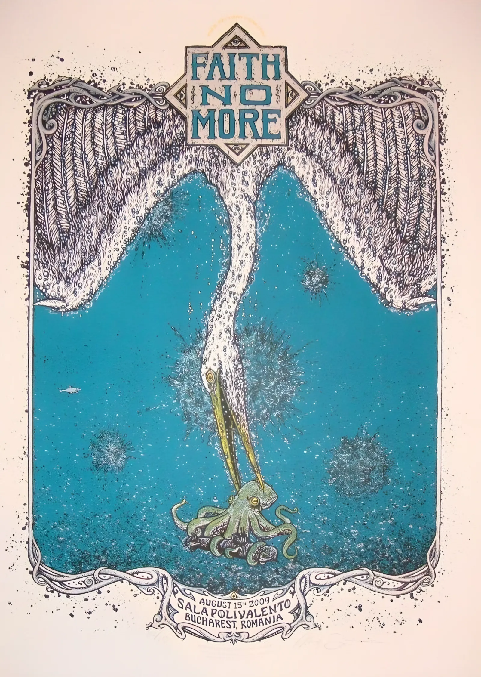 Faith No More - Bükreş Konser Afişi metal tablo