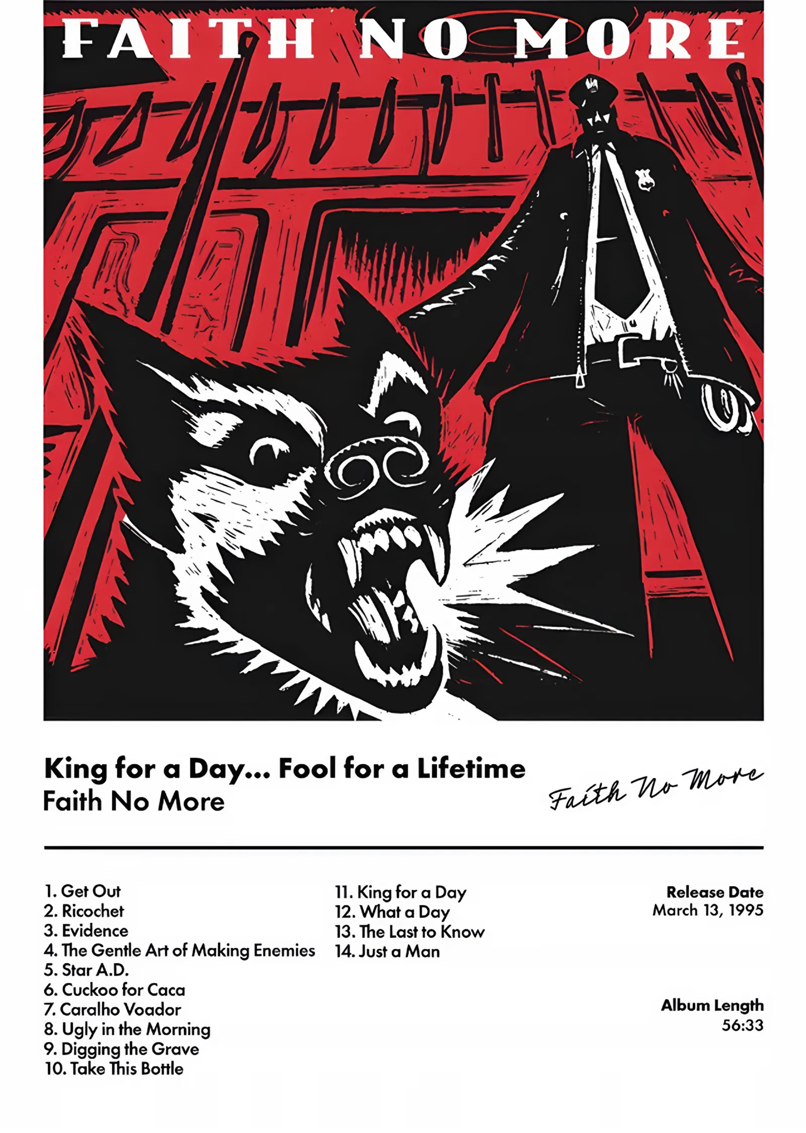 Faith No More - King for a Day metal tablo
