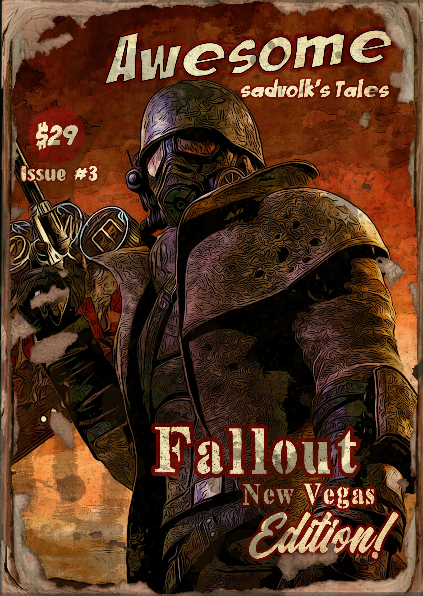 Fallout: New Vegas - Çizgi Roman Kapağı metal tablo