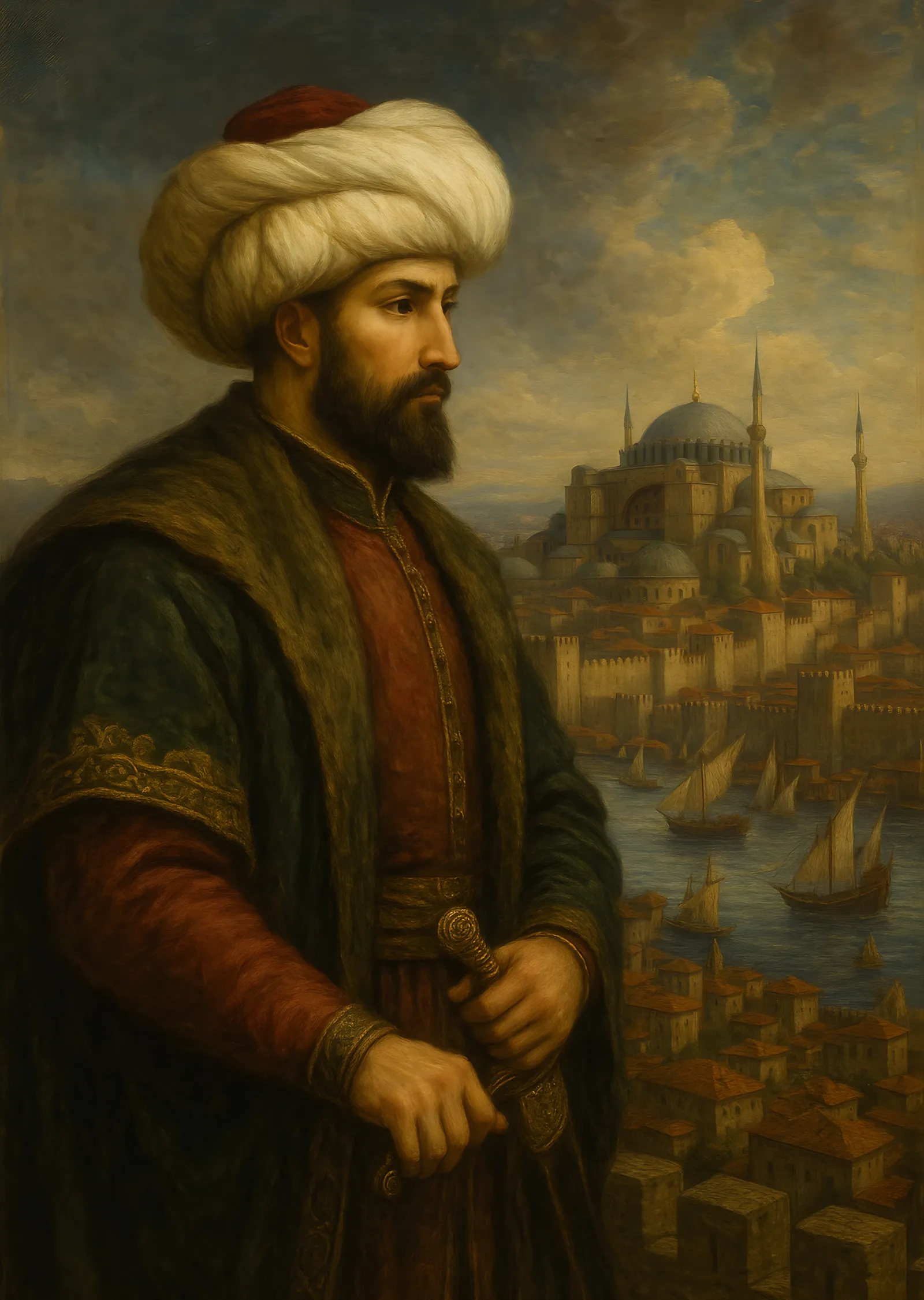 Fatih Sultan Mehmet ve İstanbul metal tablo