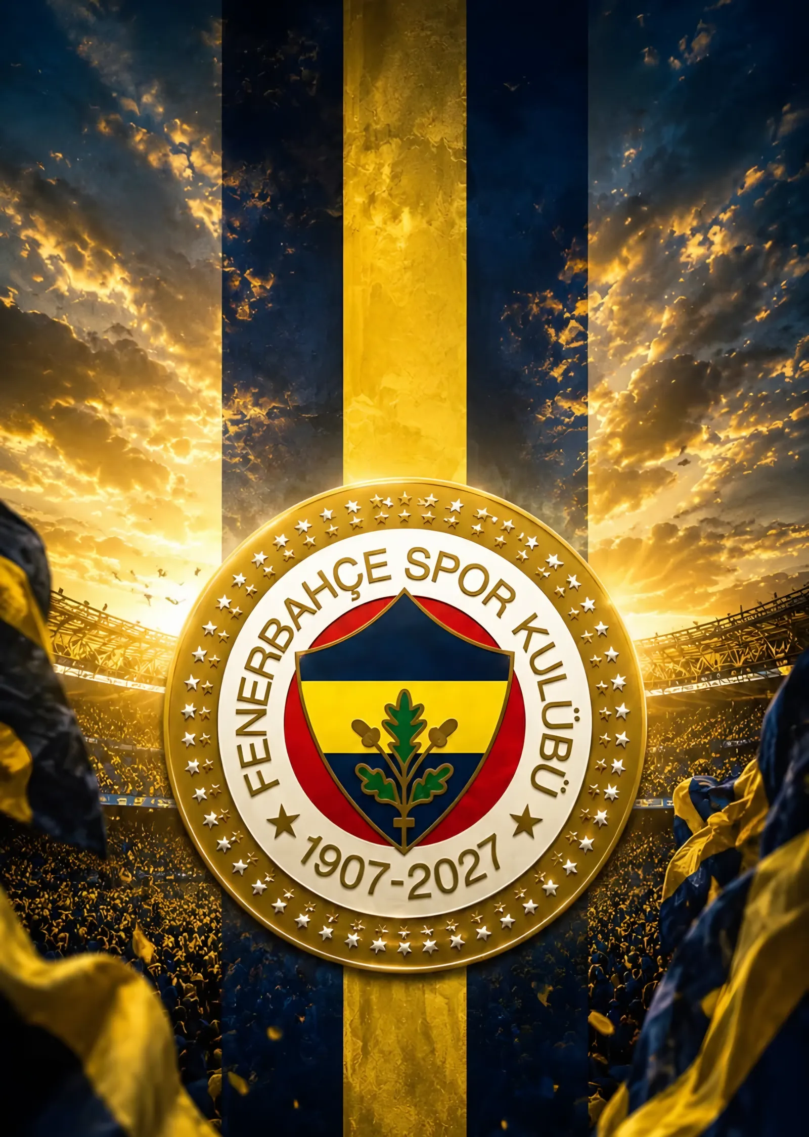 Fenerbahçe: Altın Işıkta Stadyum Arması metal tablo