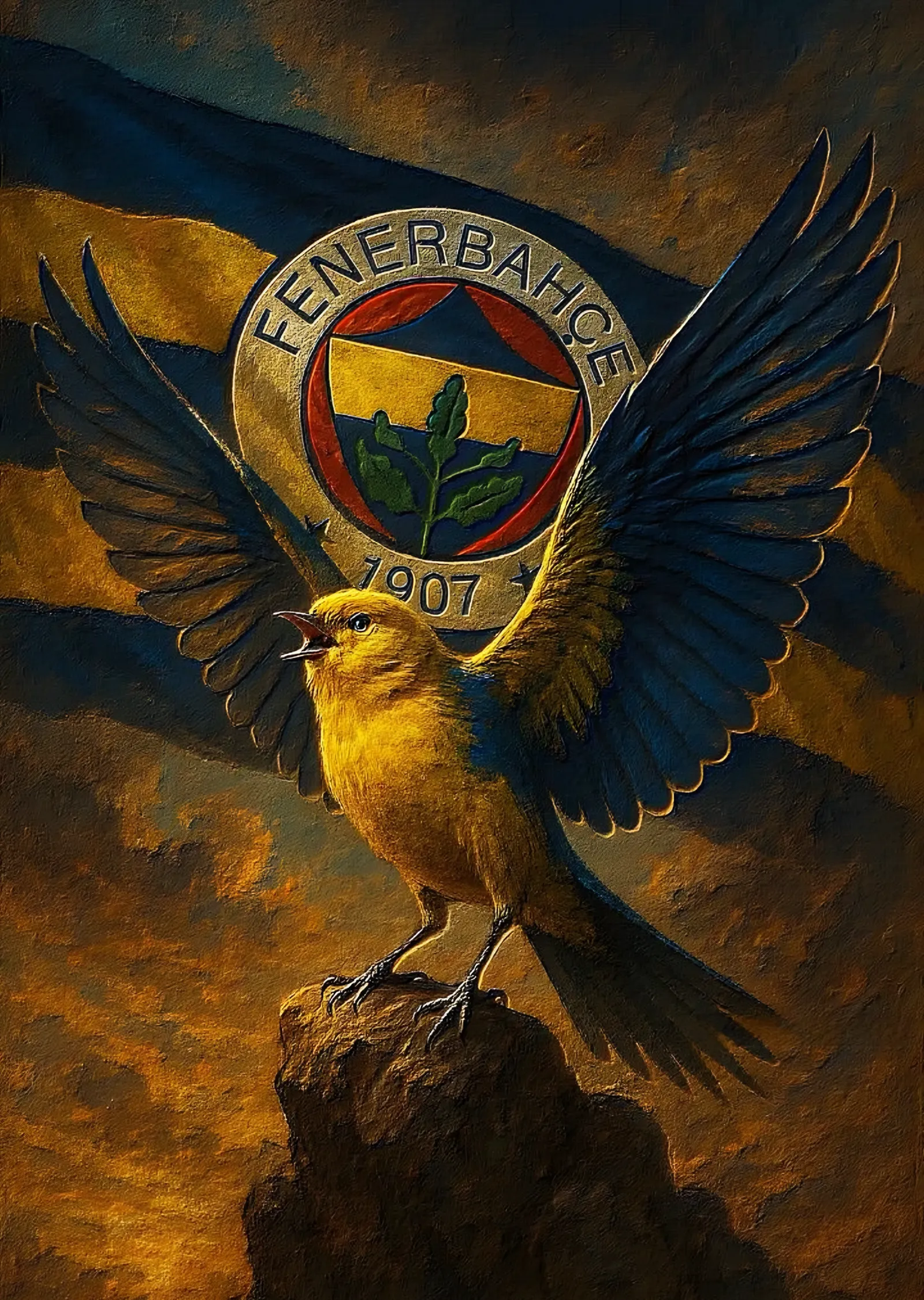 Fenerbahçe: Kayalıkta Kanat Açan Kanarya metal tablo